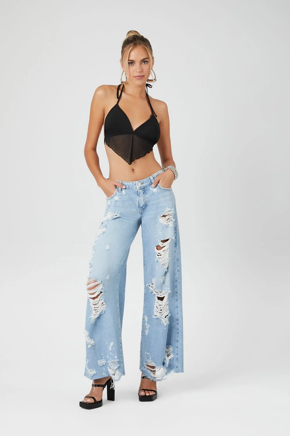 Mesh Open-Back Halter Top