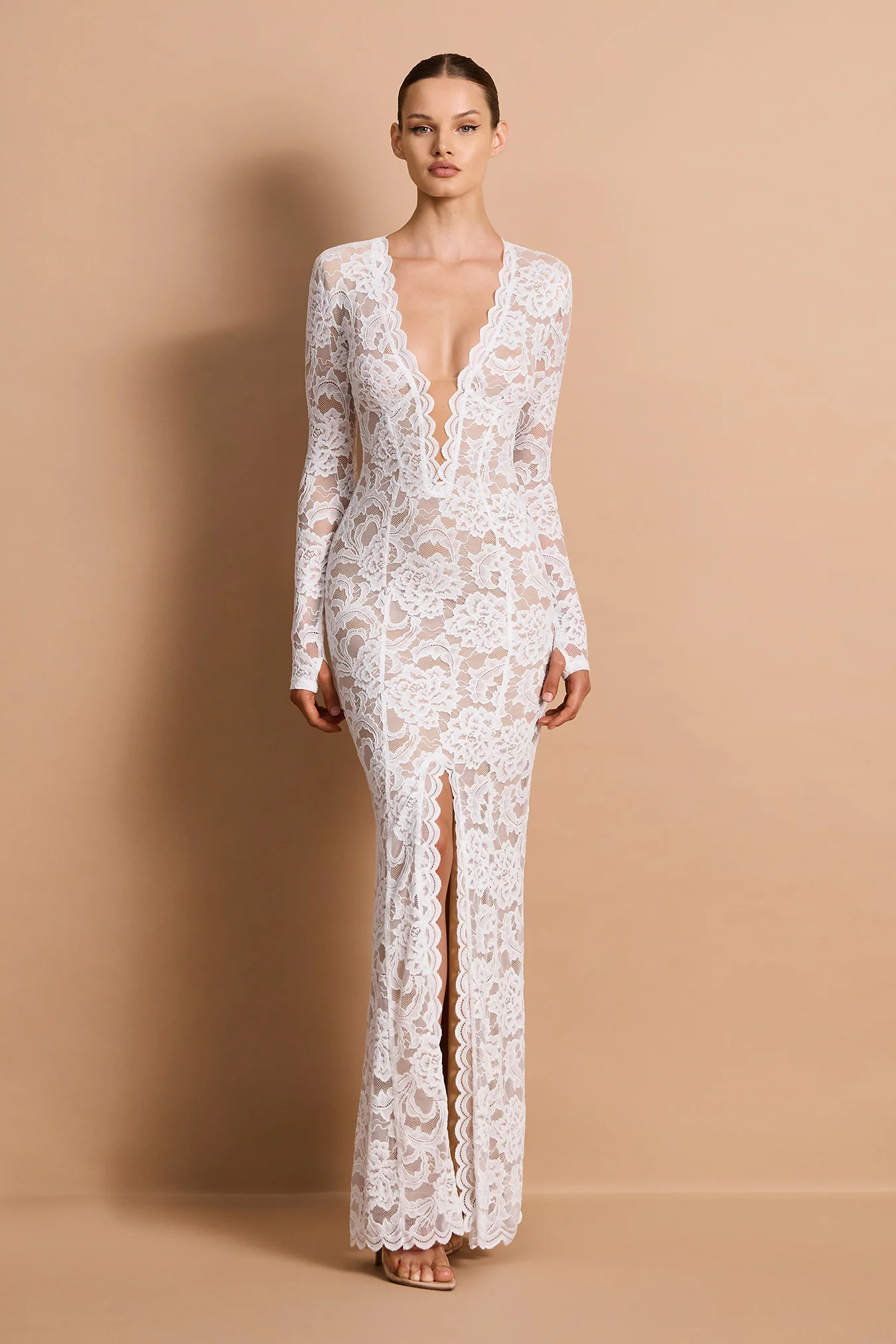 Delphine LS Lace Gown