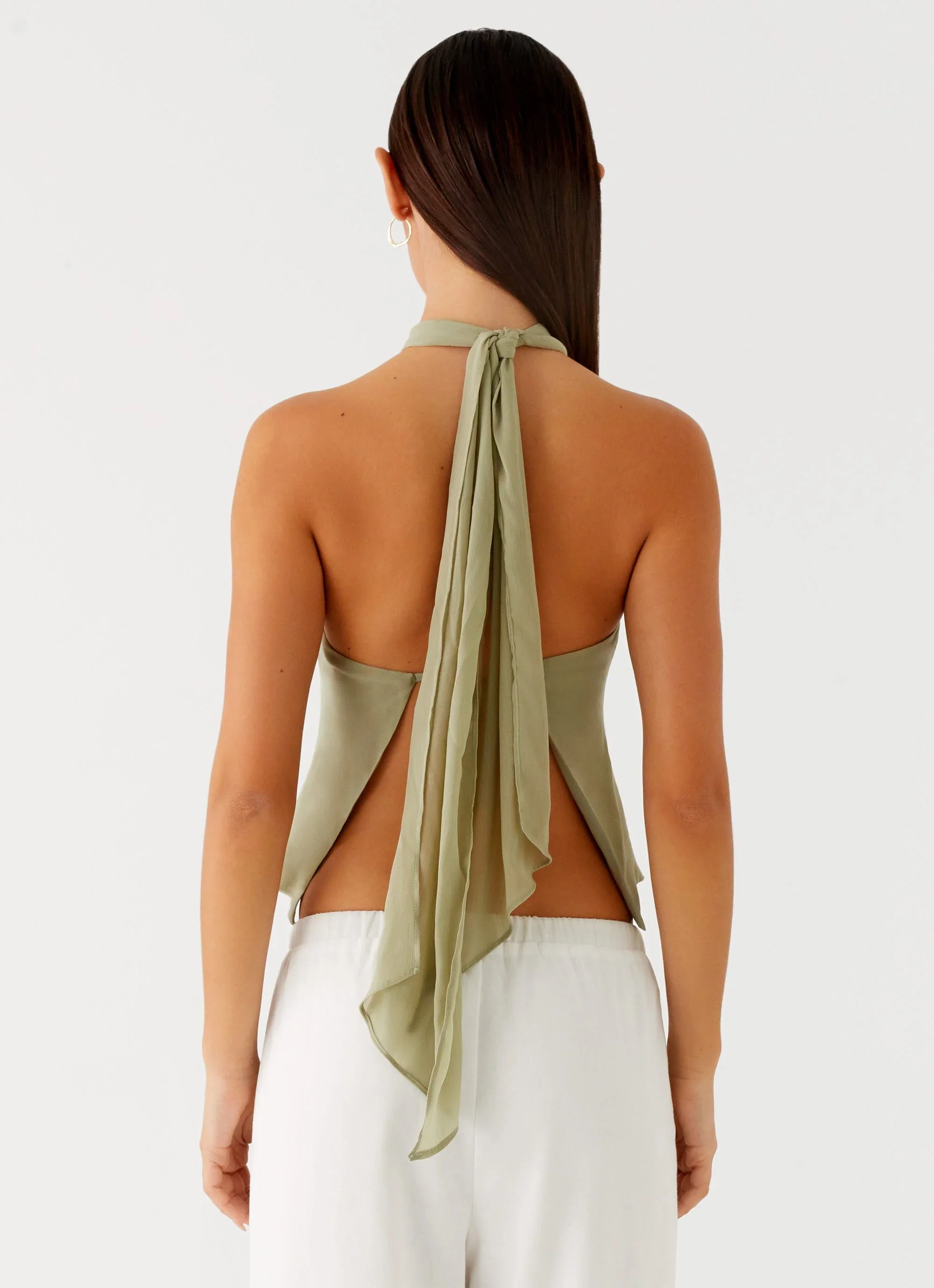 Maddox Scarf Top - Sage