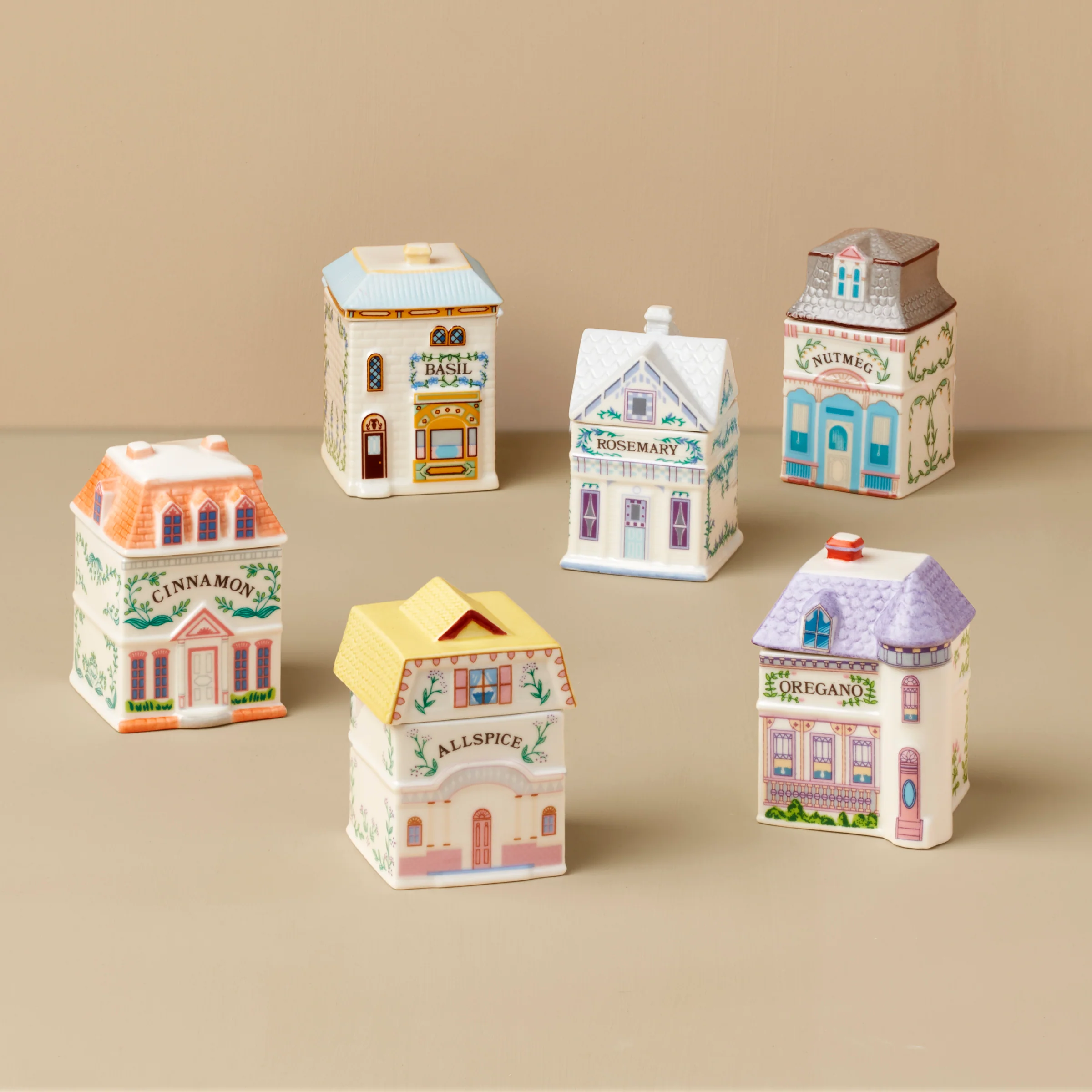 Cs Lenox Spice Village 6-Piece Spice Jar Set #1
