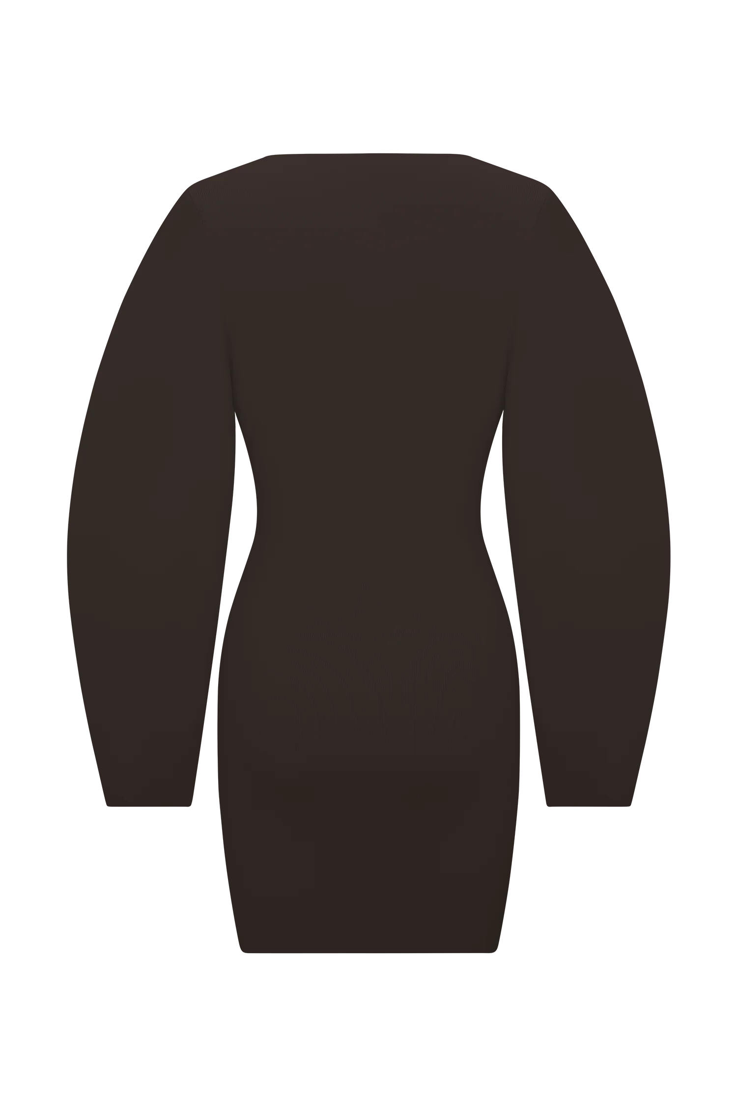 Billy Balloon Sleeve Knit Mini Dress - Dark Chocolate