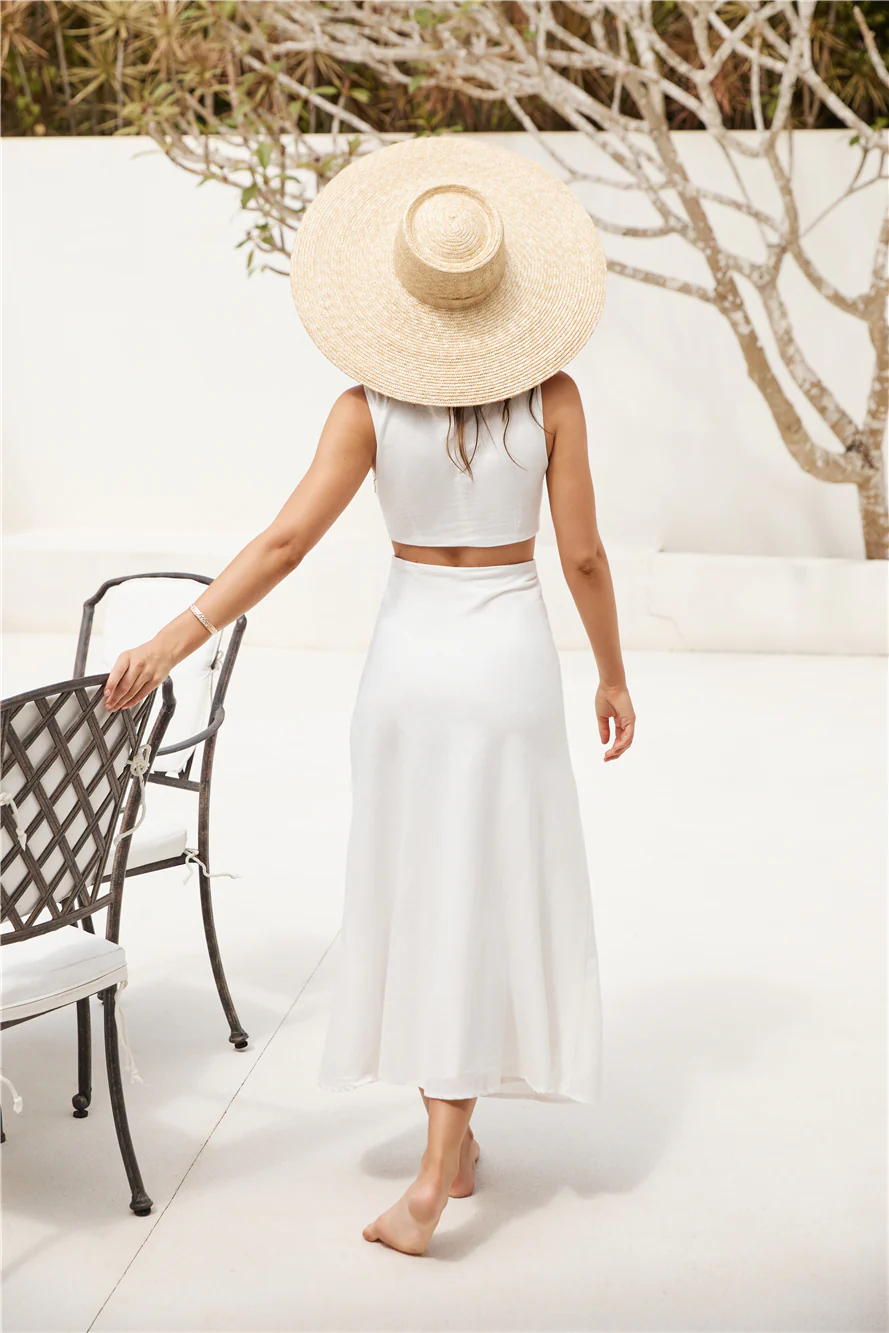 Fluttering Hearts Maxi Dress White - luluinthesky