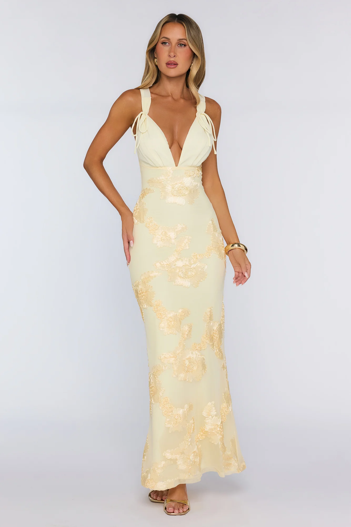 Effortless All Day Mesh Maxi Dress Yellow