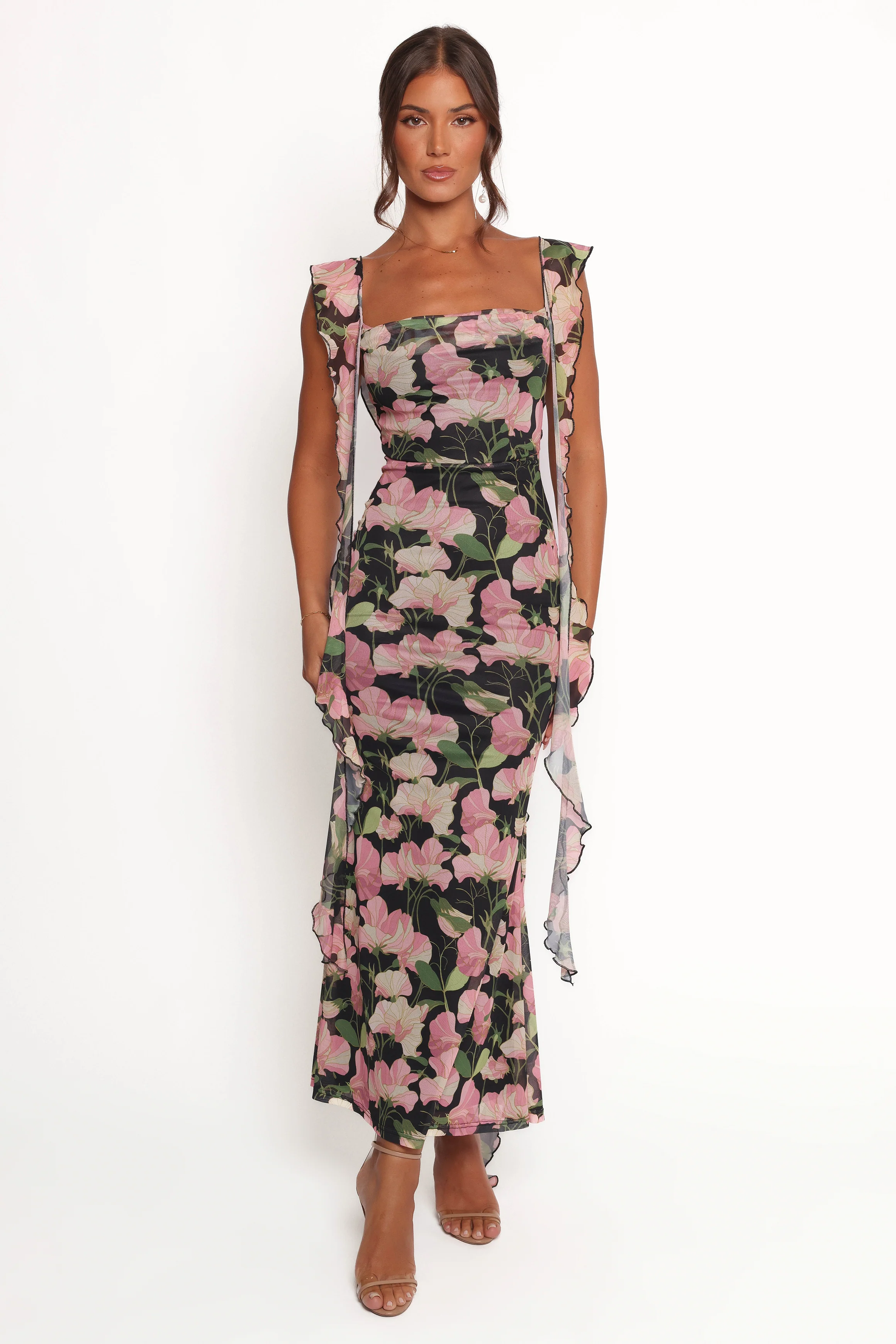 Chiara Maxi Dress - Black Floral