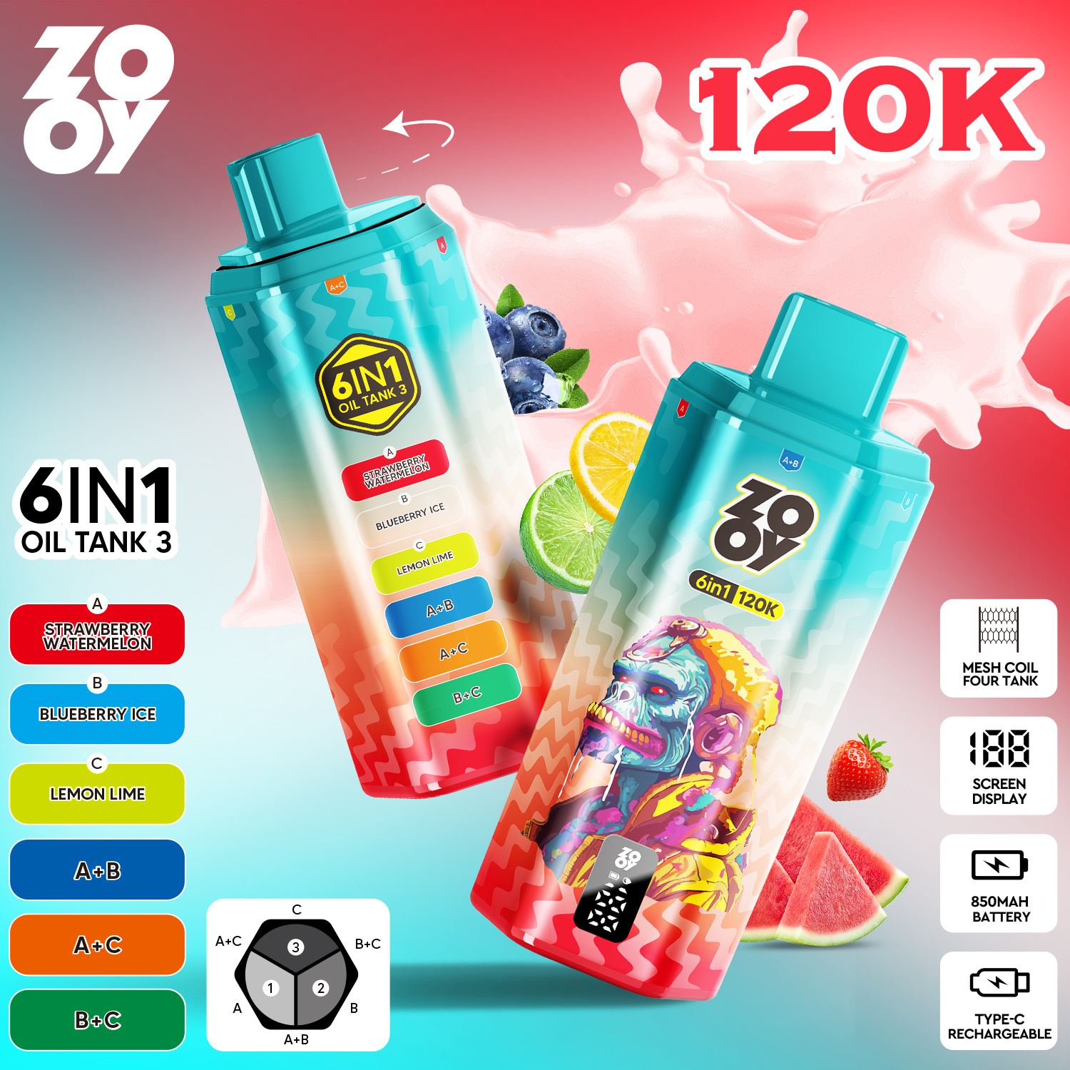 ZOOY TANK 120K 6 IN 1