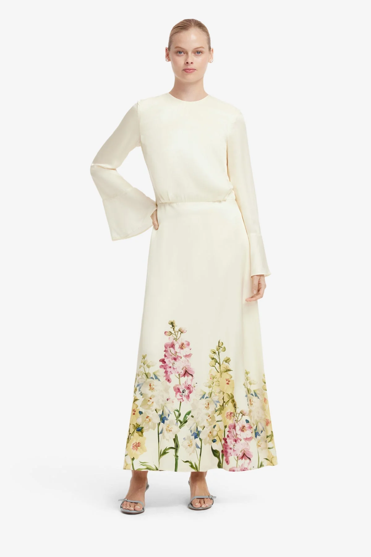 Kinsley Maxi Dress - Snapdragon Print in Snow