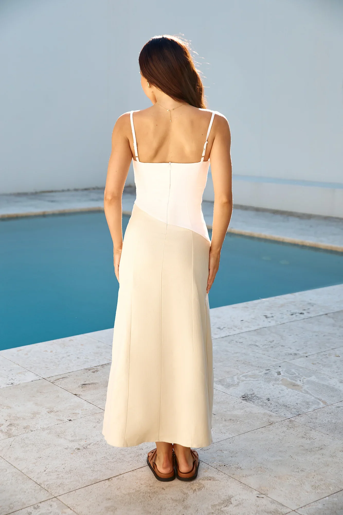 Brunch Date Midi Dress Beige