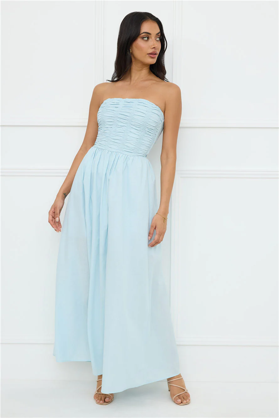 Luciana Strapless Maxi Dress Blue