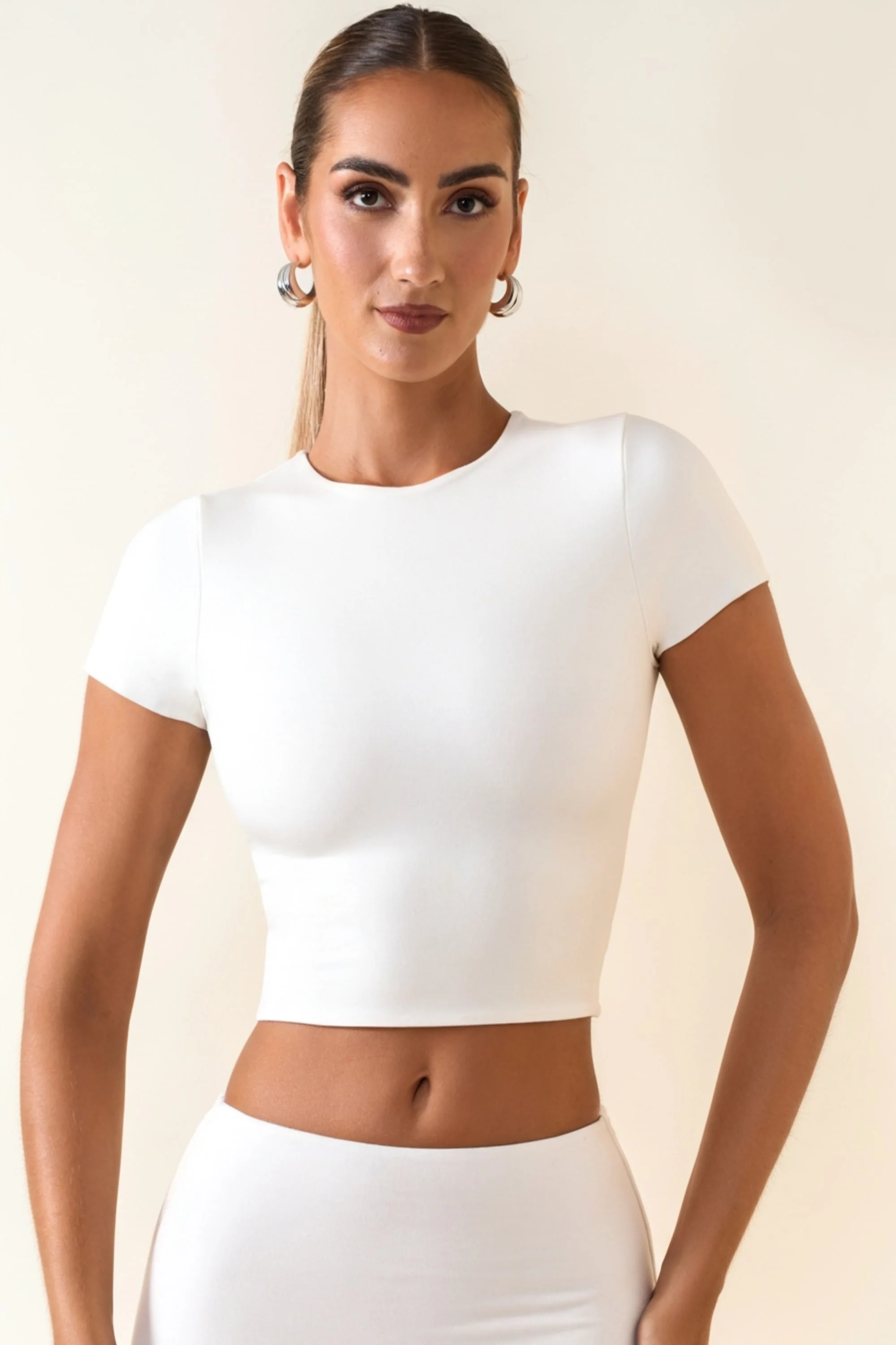 Cap Sleeve Crop Top in White