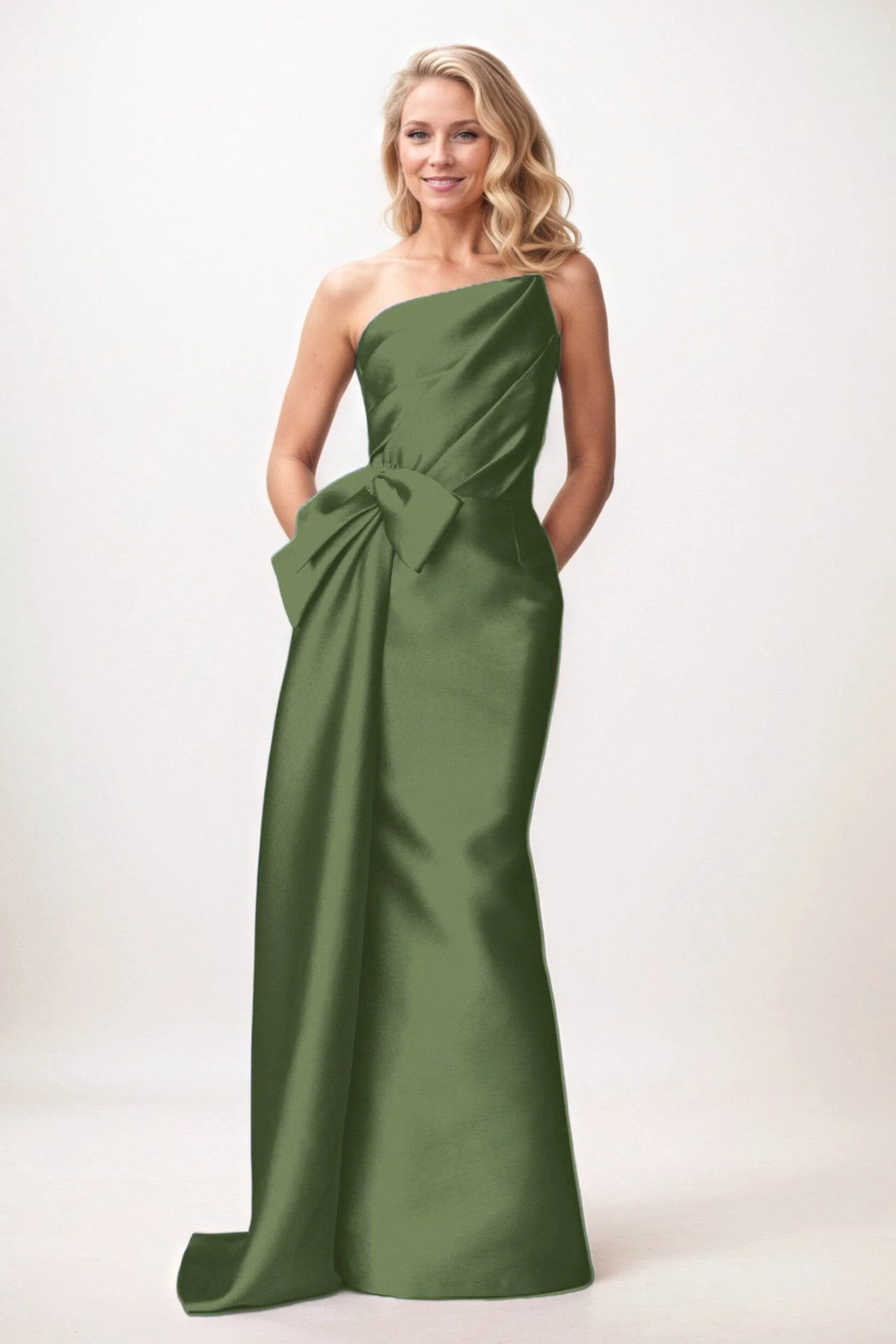 Trumpet-Mermaid Maxi Satin Mother of the Bride Dresses CM0386