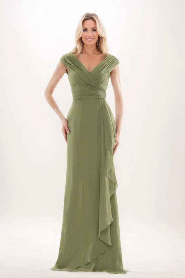 Sheath-Column Maxi Chiffon Mother Of The Bride Dress CM0312