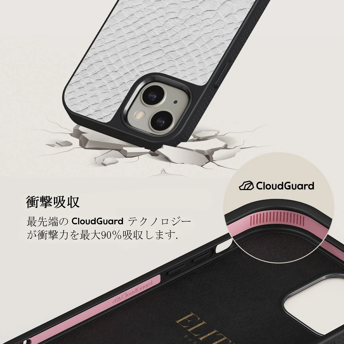 Glacial Desert - White Snakeskin iPhone 13 ケース
