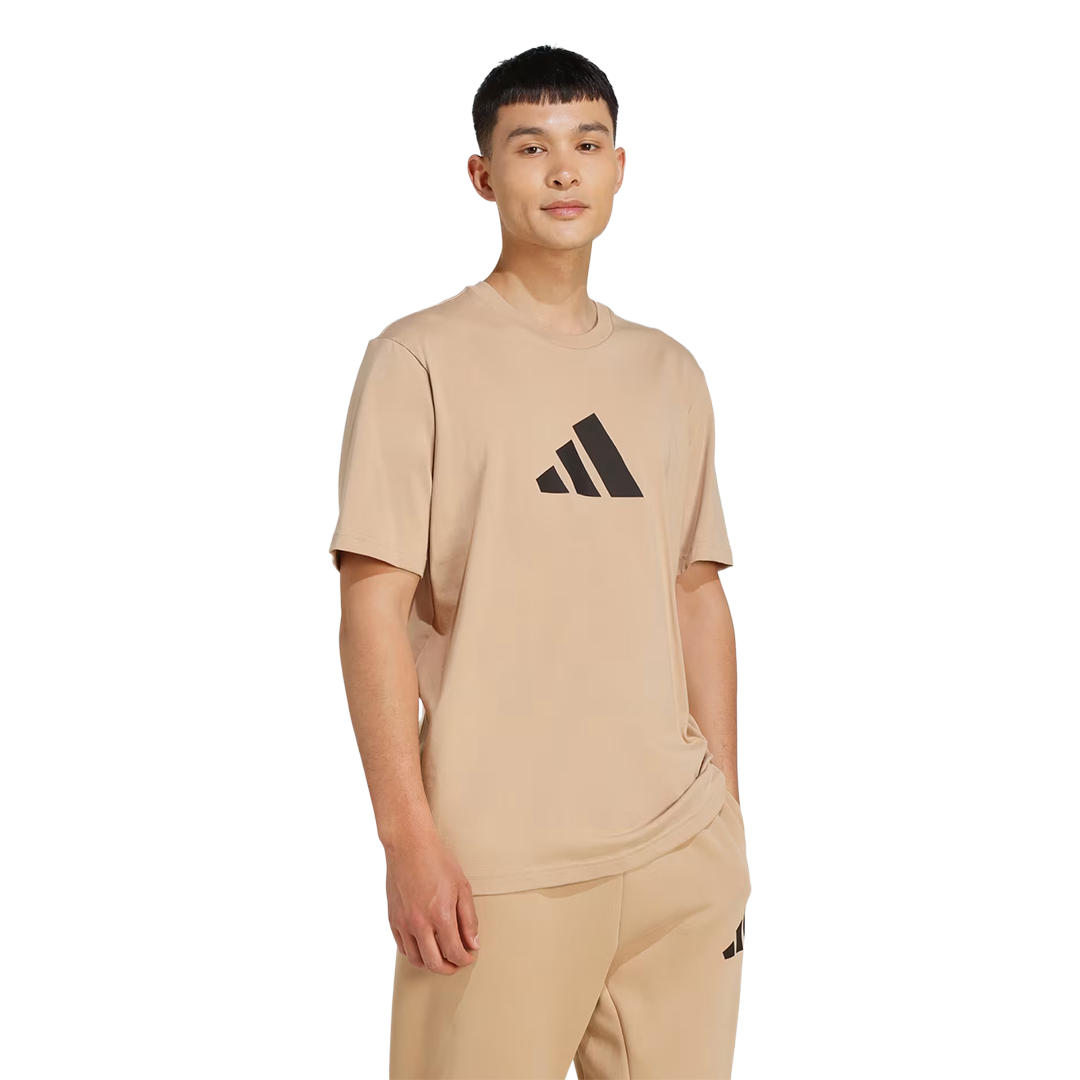 ADIDAS 3 Bar Tee Men's Round Neck Beige JW7147