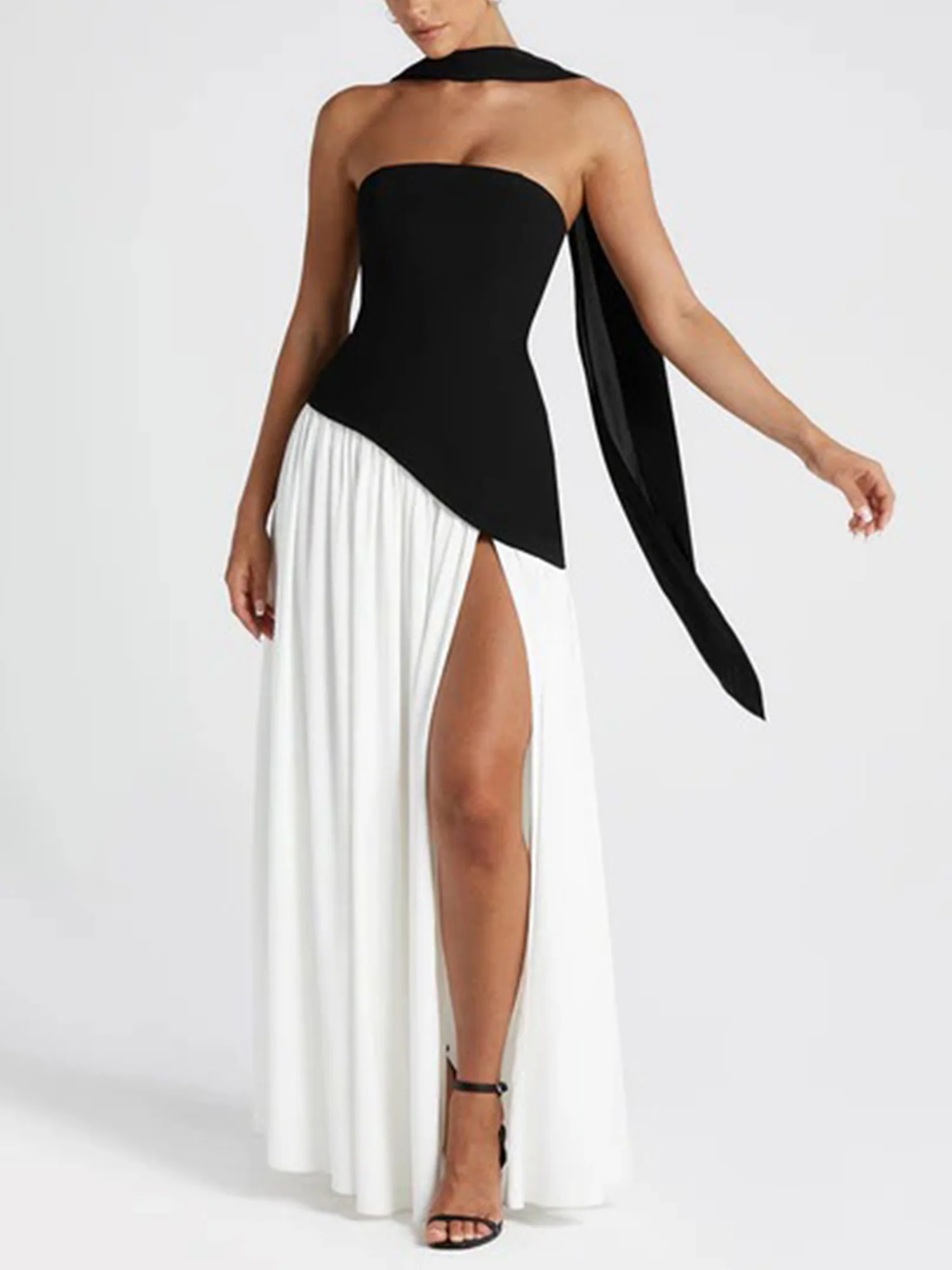 Slit Veil Maxi Dress