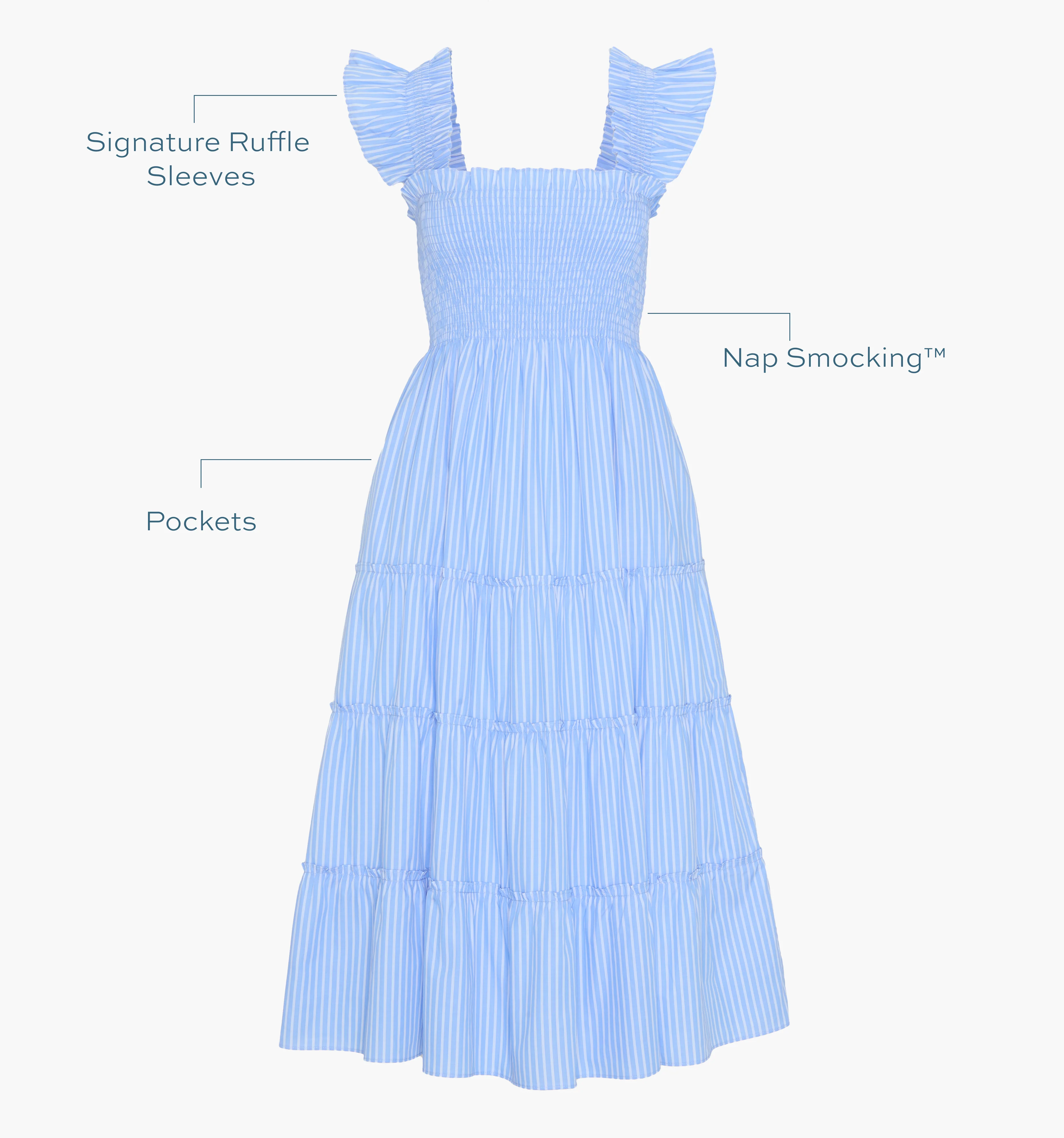 The Ellie Nap Dress - Blue Stripe