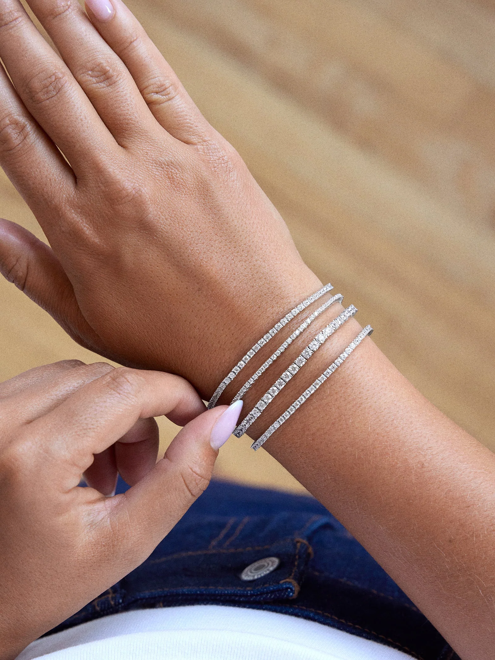 Billie Sterling Silver Tennis Bracelet  - Sterling Silver