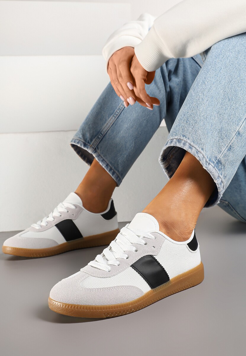 Biało-Czarne Sneakersy Tenisówki w Kultowym Stylu Neolithaen