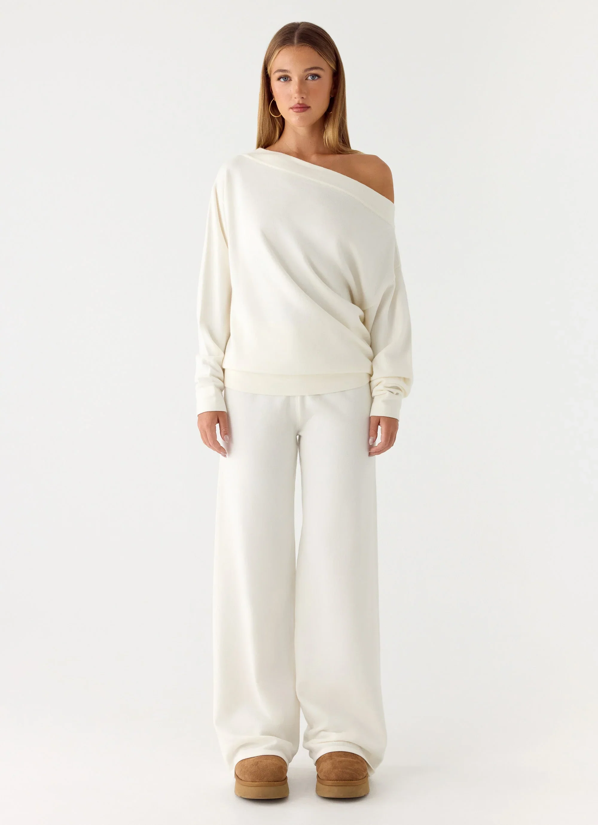 Sherlee Knit Pants - White