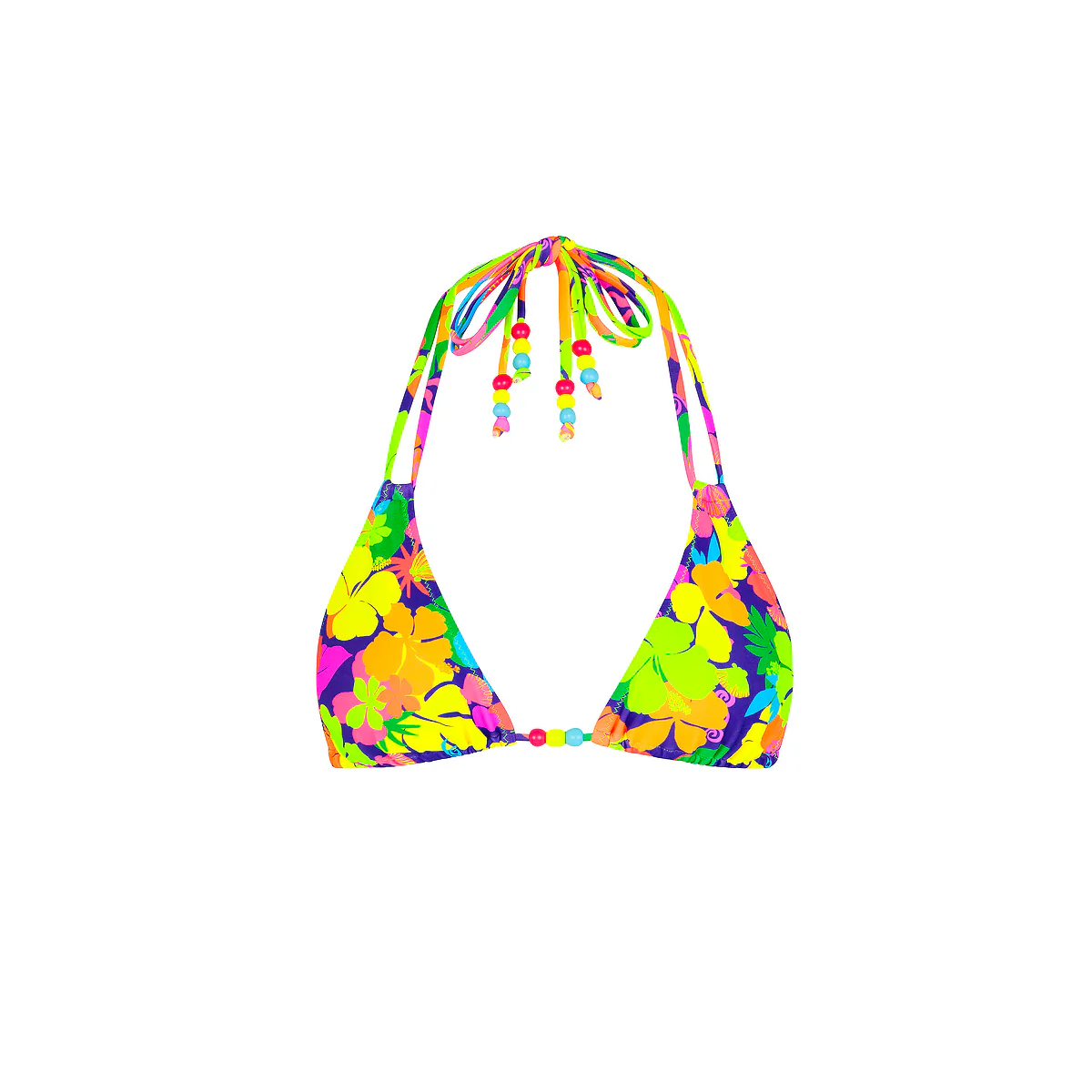 Halter Bralette Bikini Top - Neon Sunset