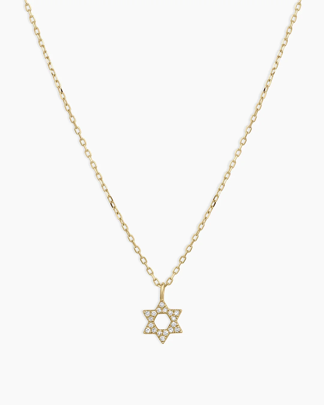 14K Diamond Star of David Necklace