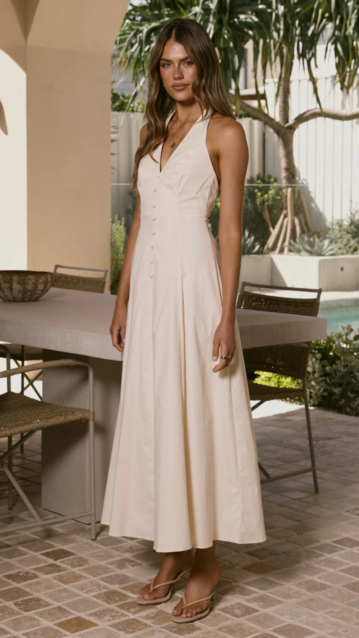Kaia Maxi Dress - Vanilla - luluinthesky