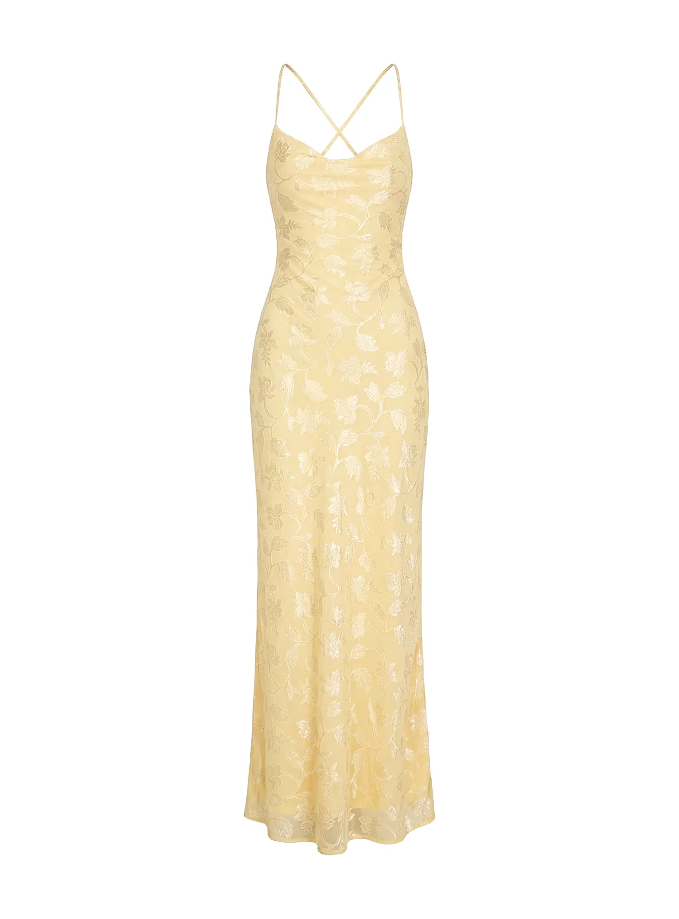 Celena Maxi Dress Lemon Burnout