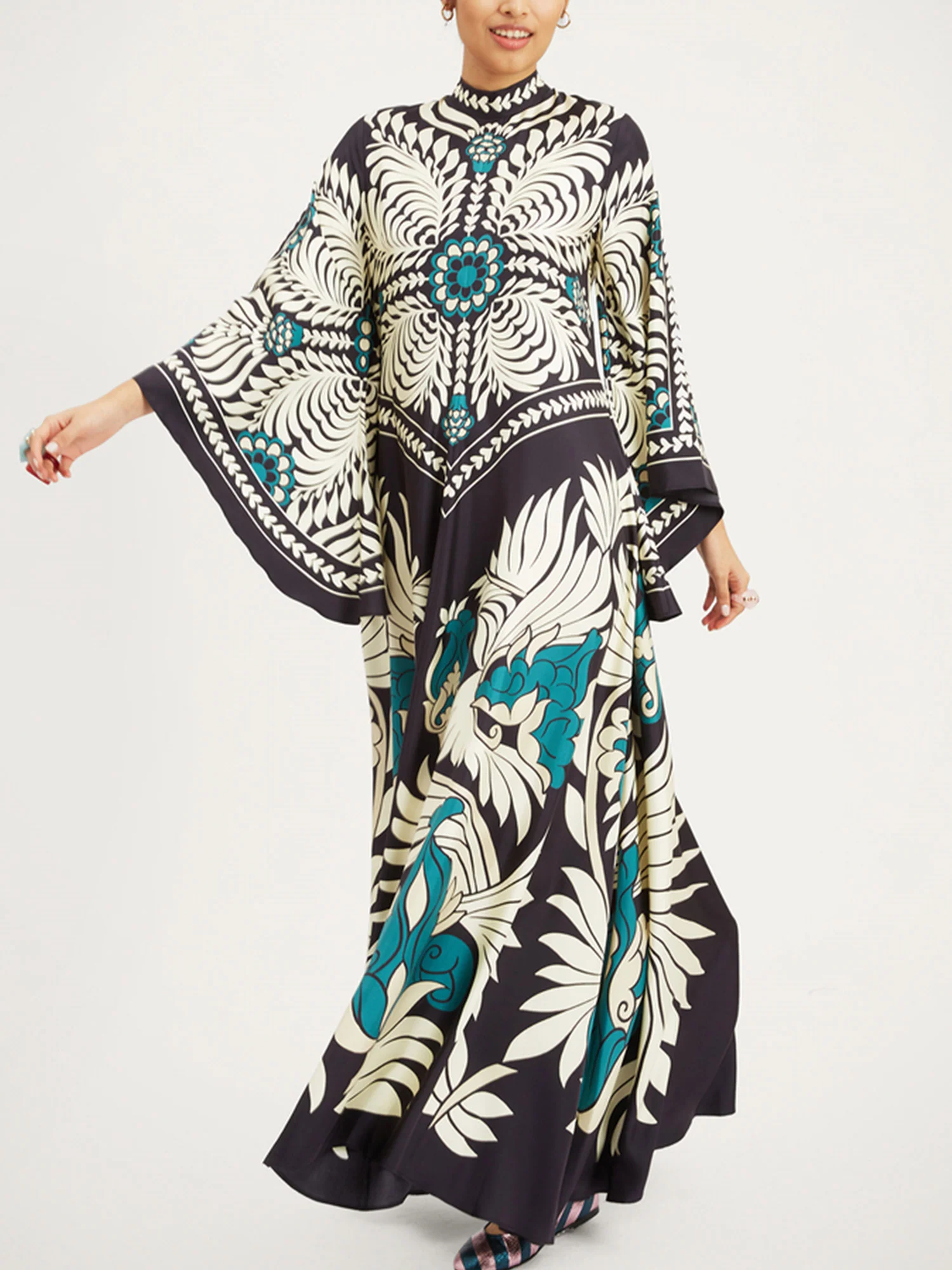 Tropical Print Long Dress