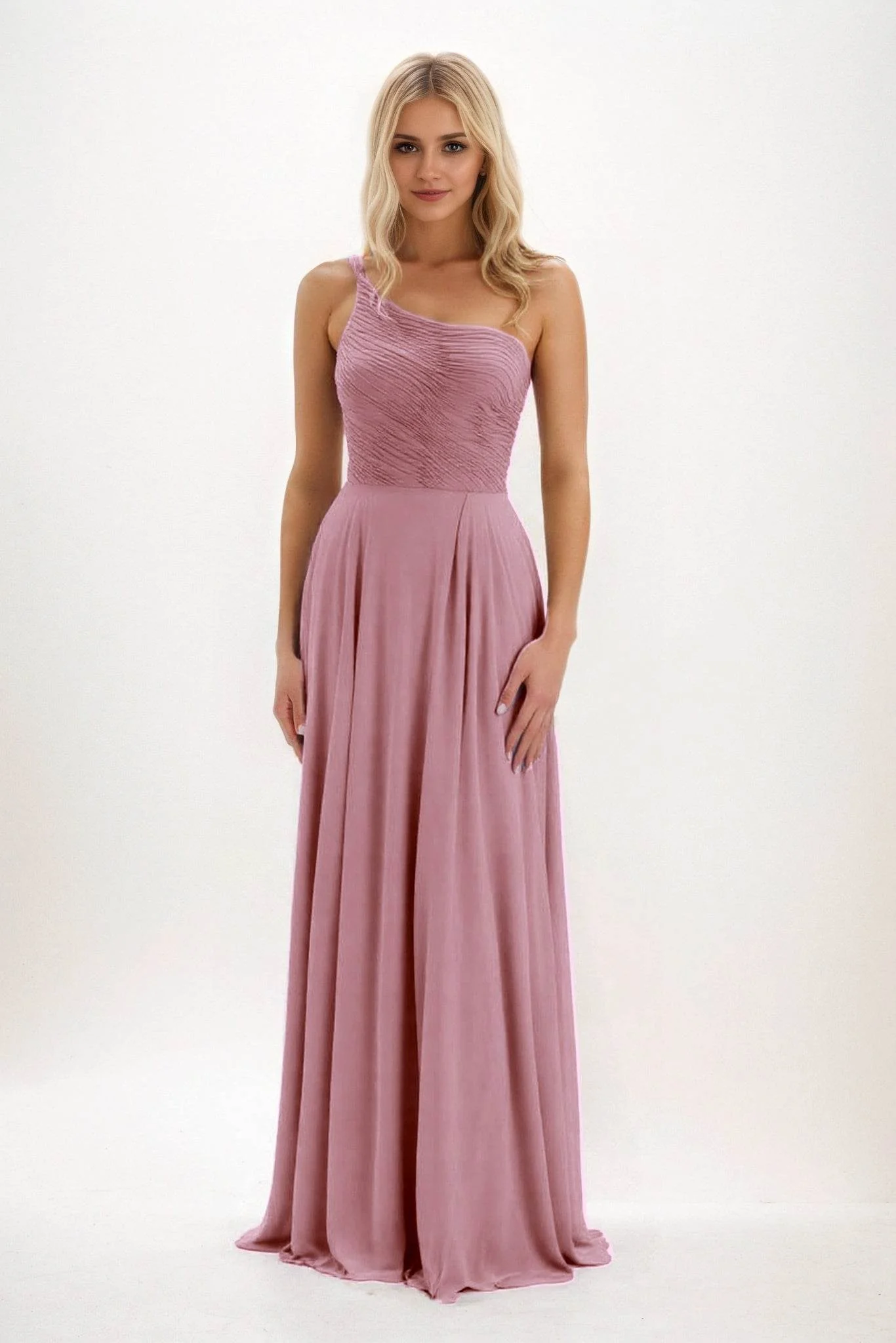 A-Line Maxi Chiffon Bridesmaid Dress CB0858