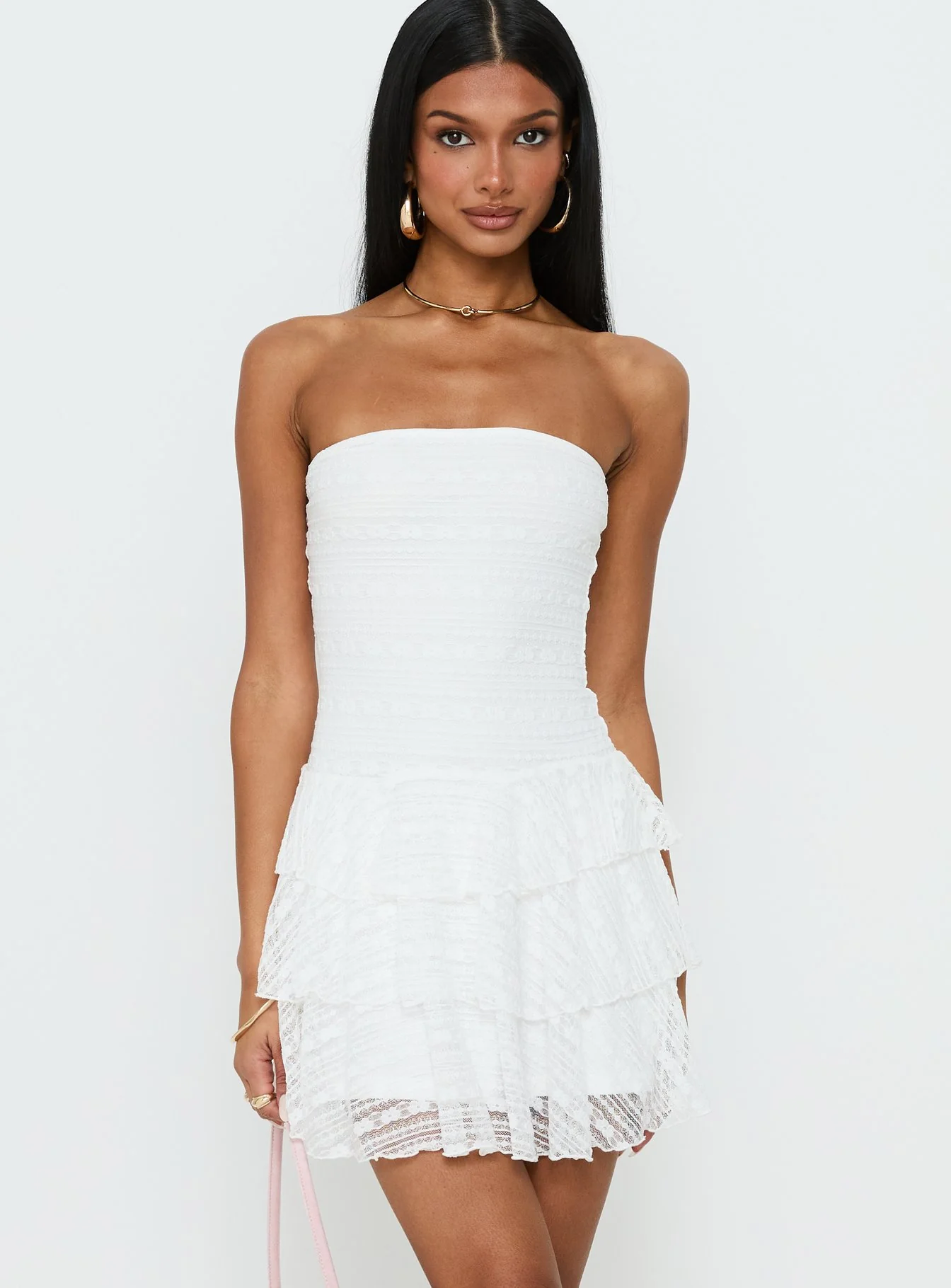 Emarie Strapless Mini Dress White