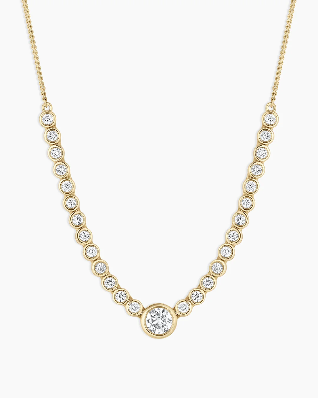 14K Lab Grown Diamond Circle Row Necklace