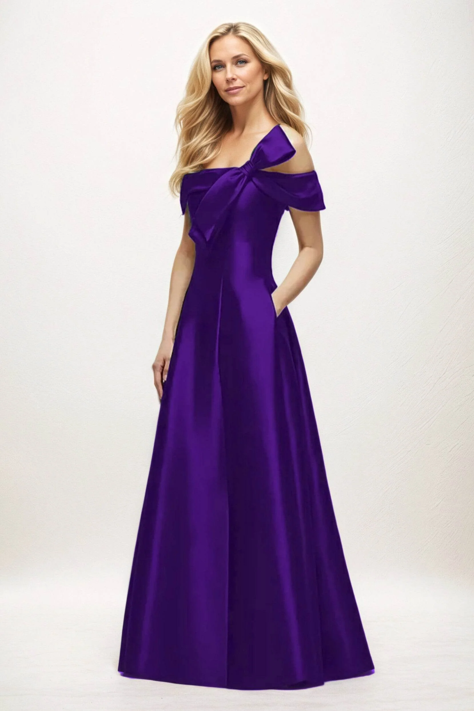 A-Line Maxi Satin Mother of the Bride Dresses CM0397