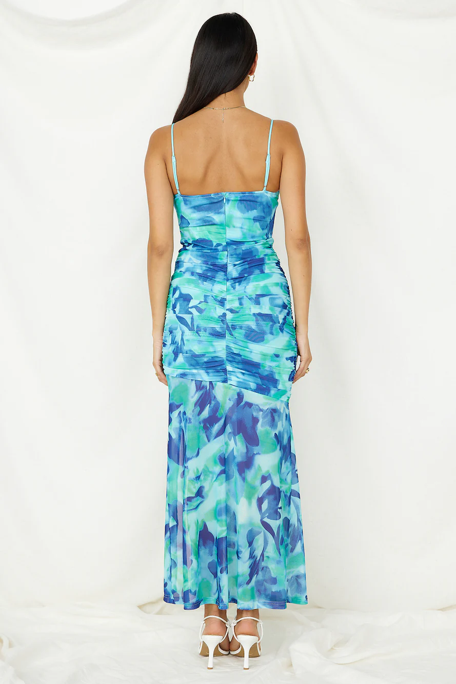 Deep Sea Dive Maxi Dress Blue
