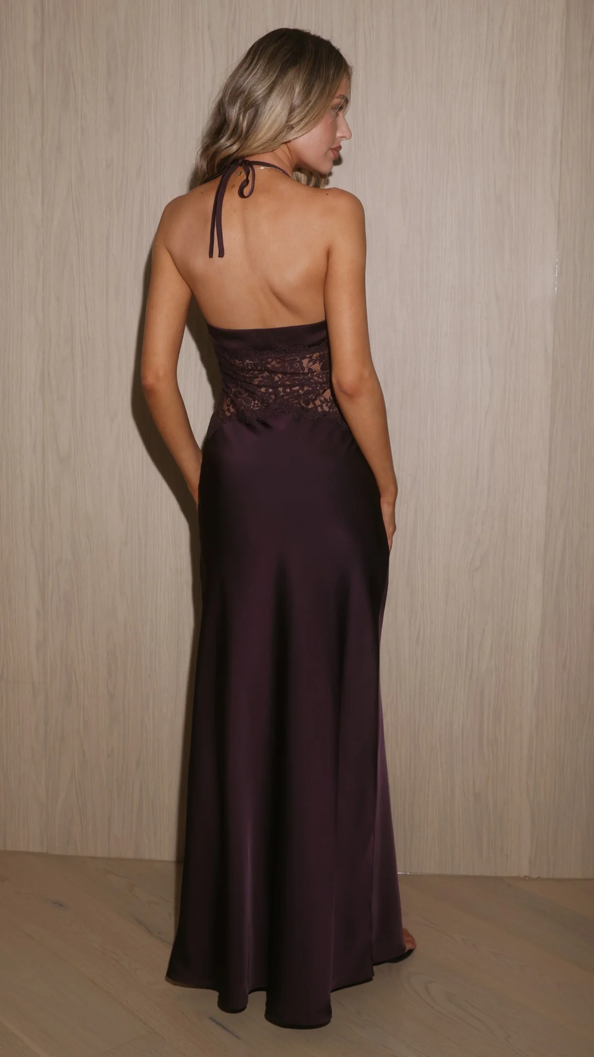 Celia Lace Maxi Dress - Plum