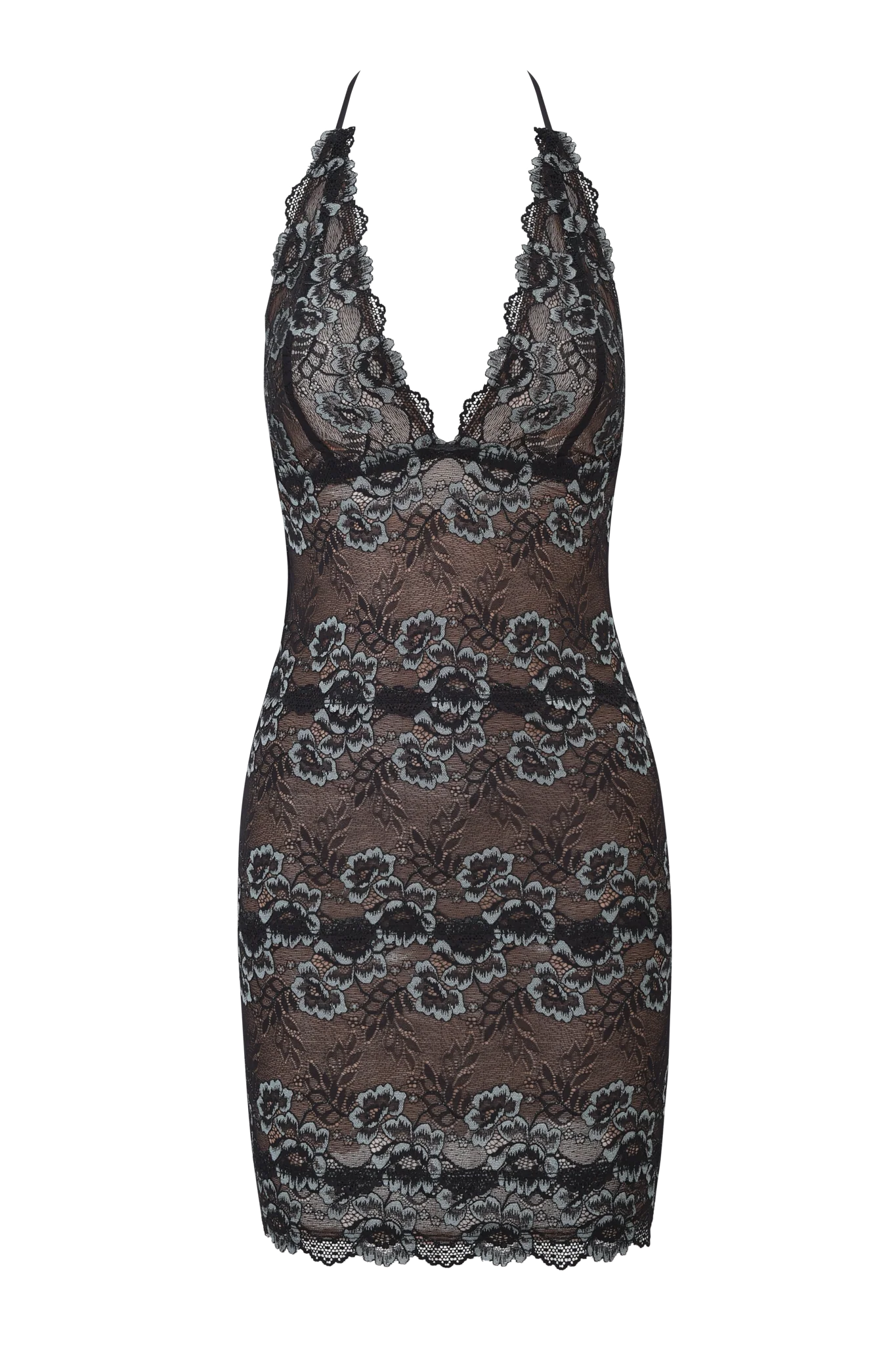 Gem Mini Dress - Black Blue