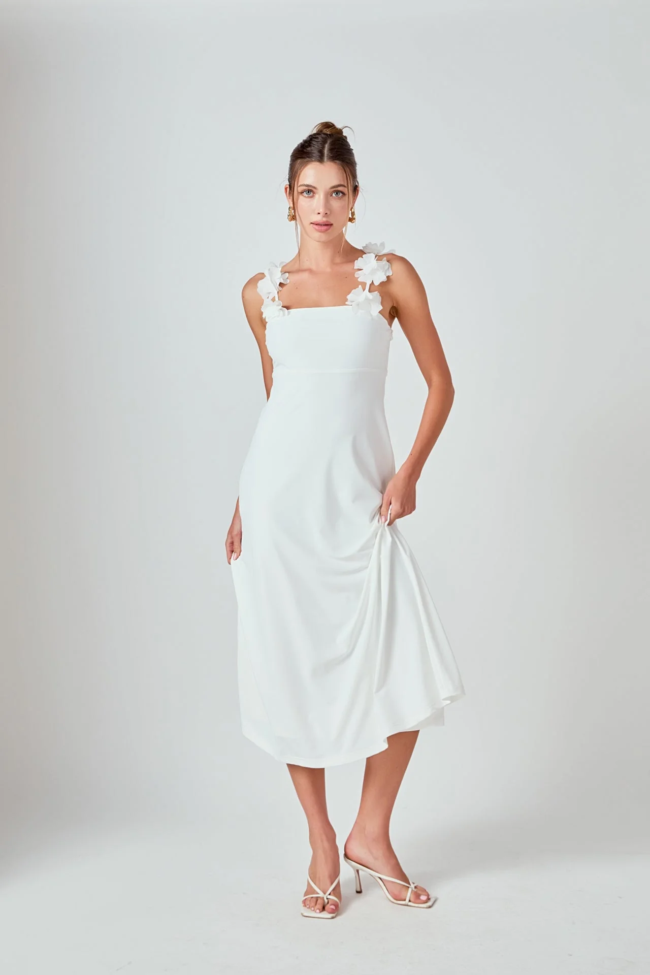 Rosette Shoulder Maxi Dress