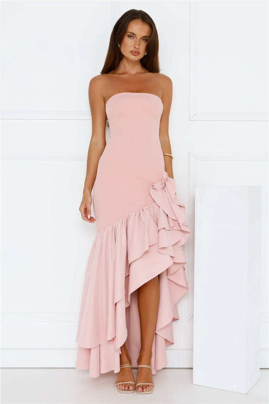 Extravagant Events Strapless Maxi Dress Pink