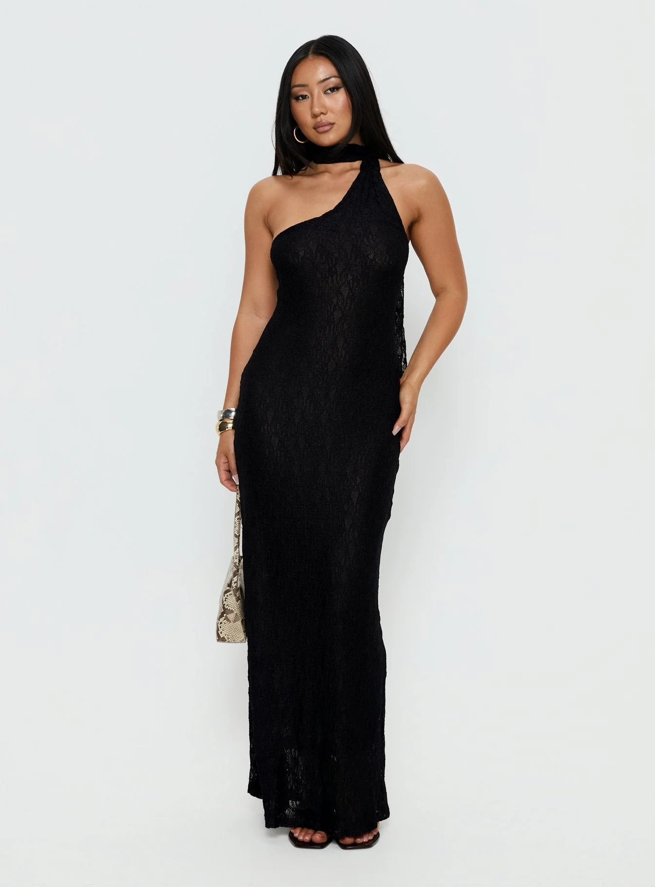 Lux Lace Maxi Dress Noir