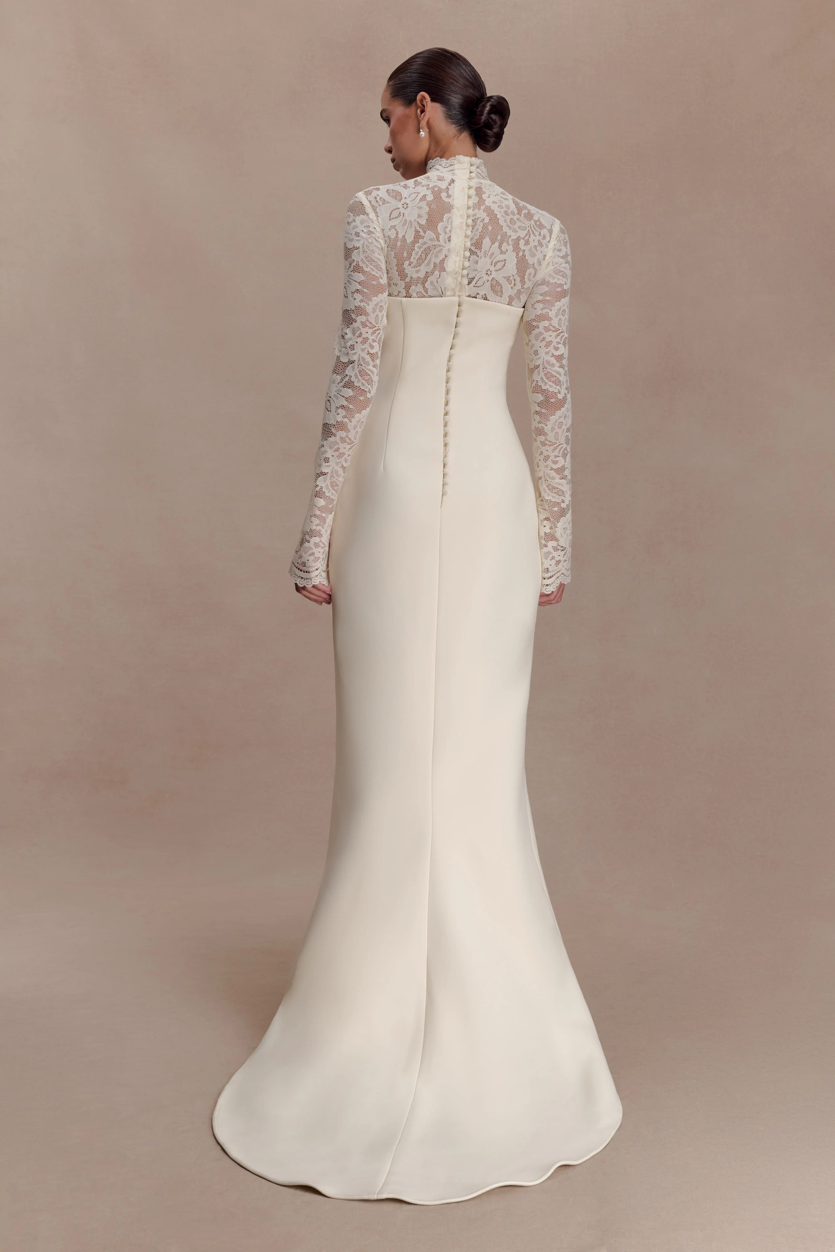 Aurelie Long Sleeve Lace Maxi Dress - Ivory