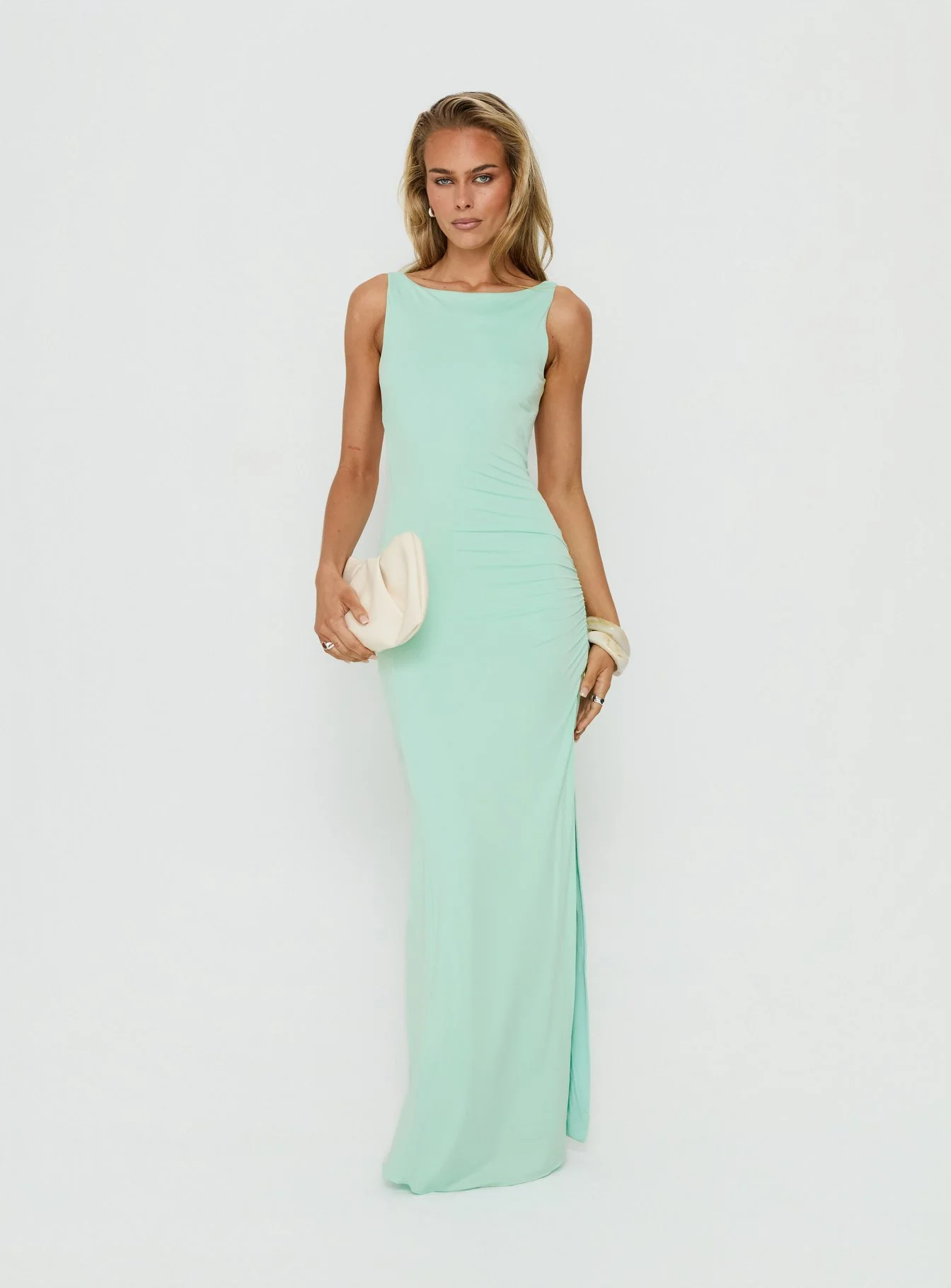 Kaidee Ruched Maxi Dress Jelly Mint