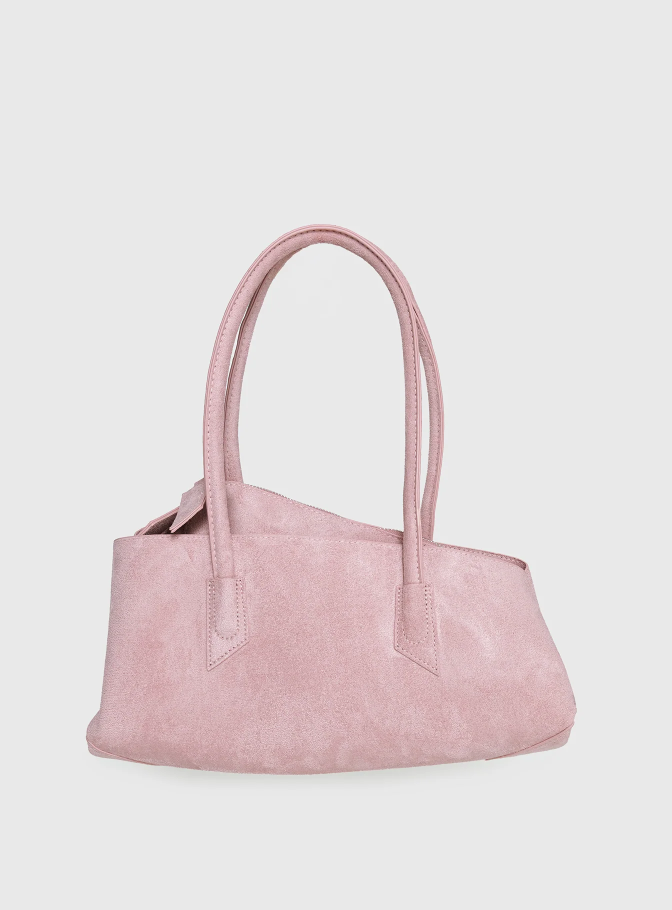 Hotshot Faux Suede Shoulder Bag Dusty Pink