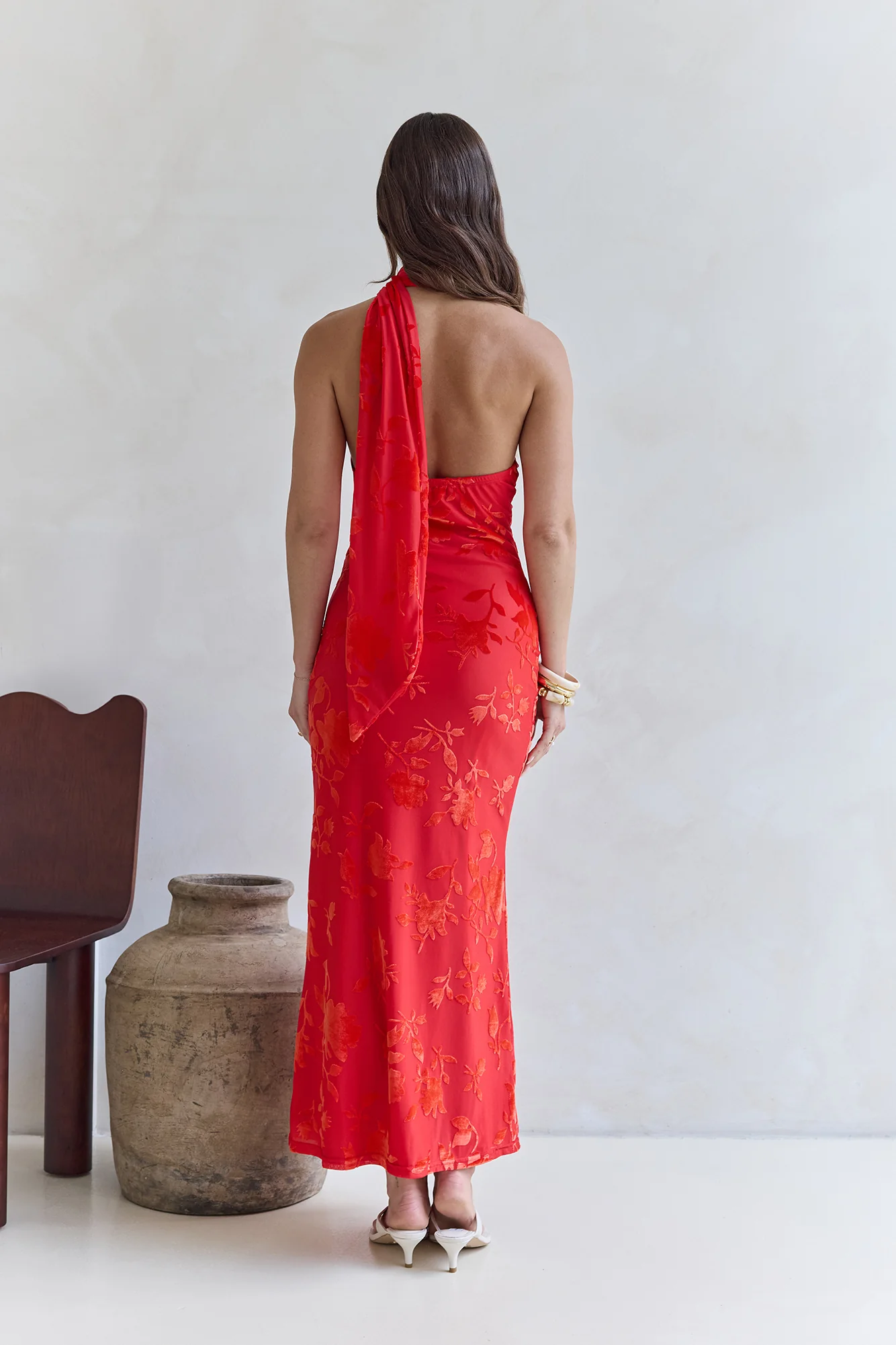 Catching Blooms Maxi Dress Red