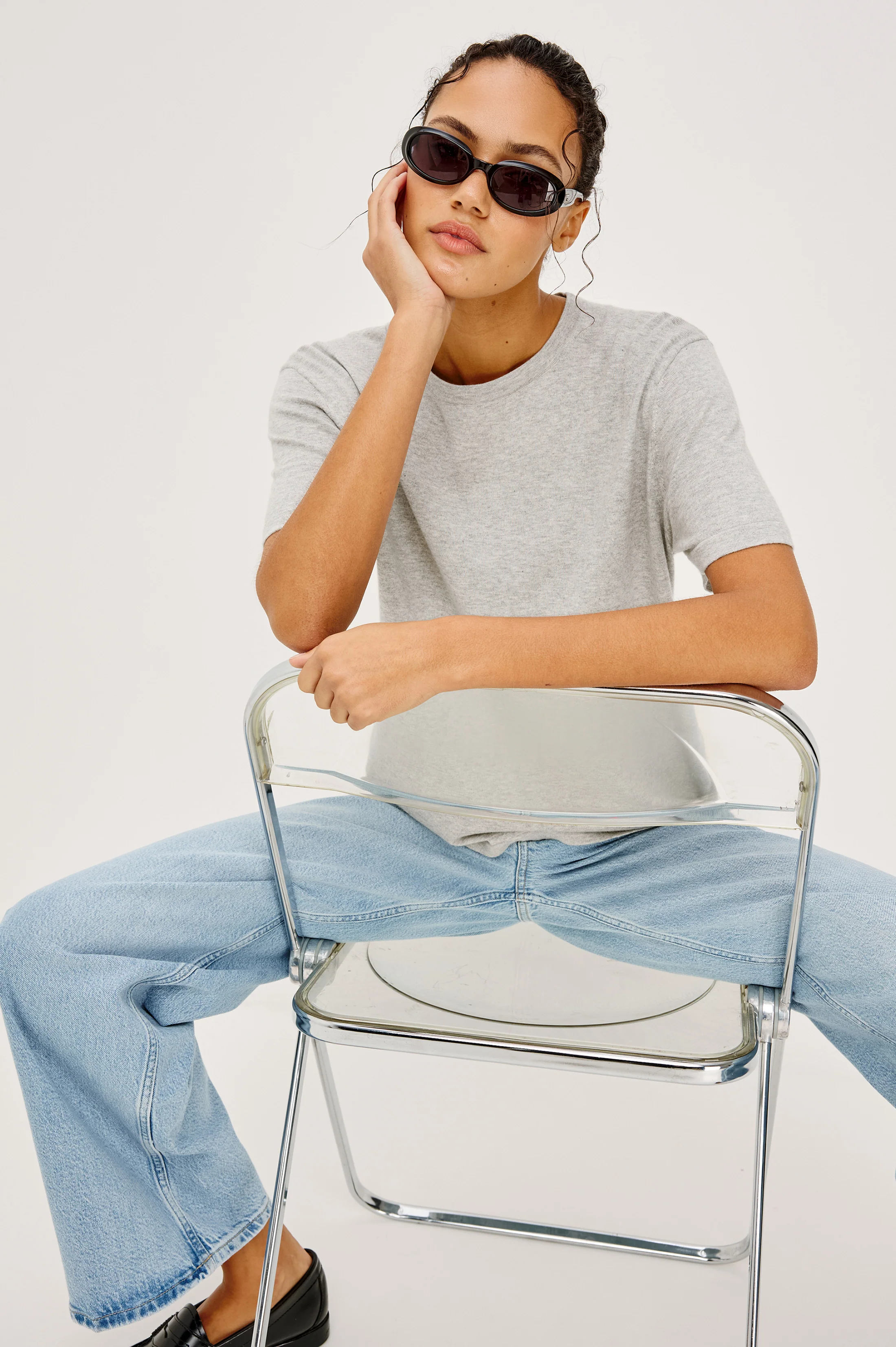 Cotton Cashmere T-Shirt - Heather Grey