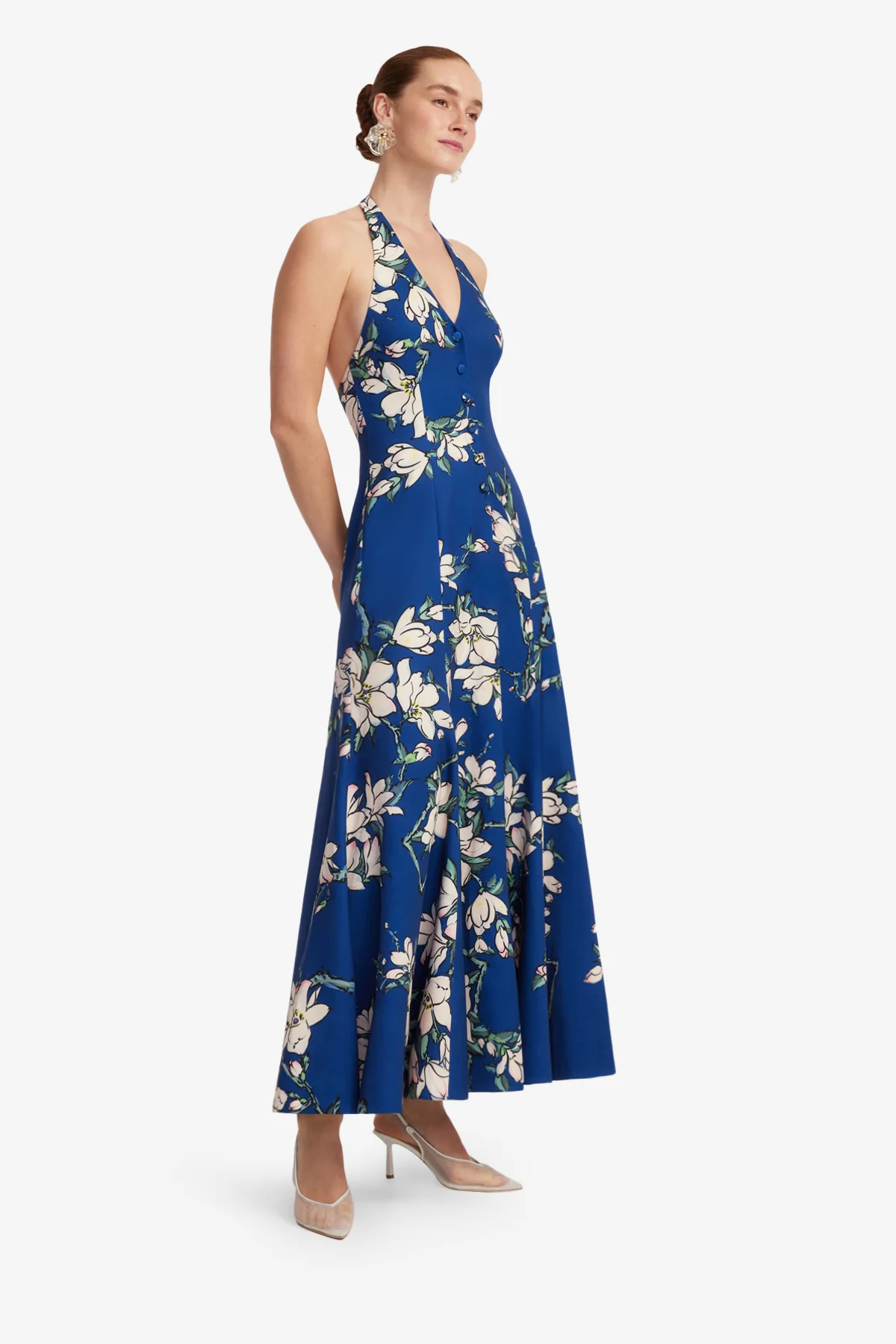 Juliette Halterneck Maxi Dress - Midnight Magnolia Print
