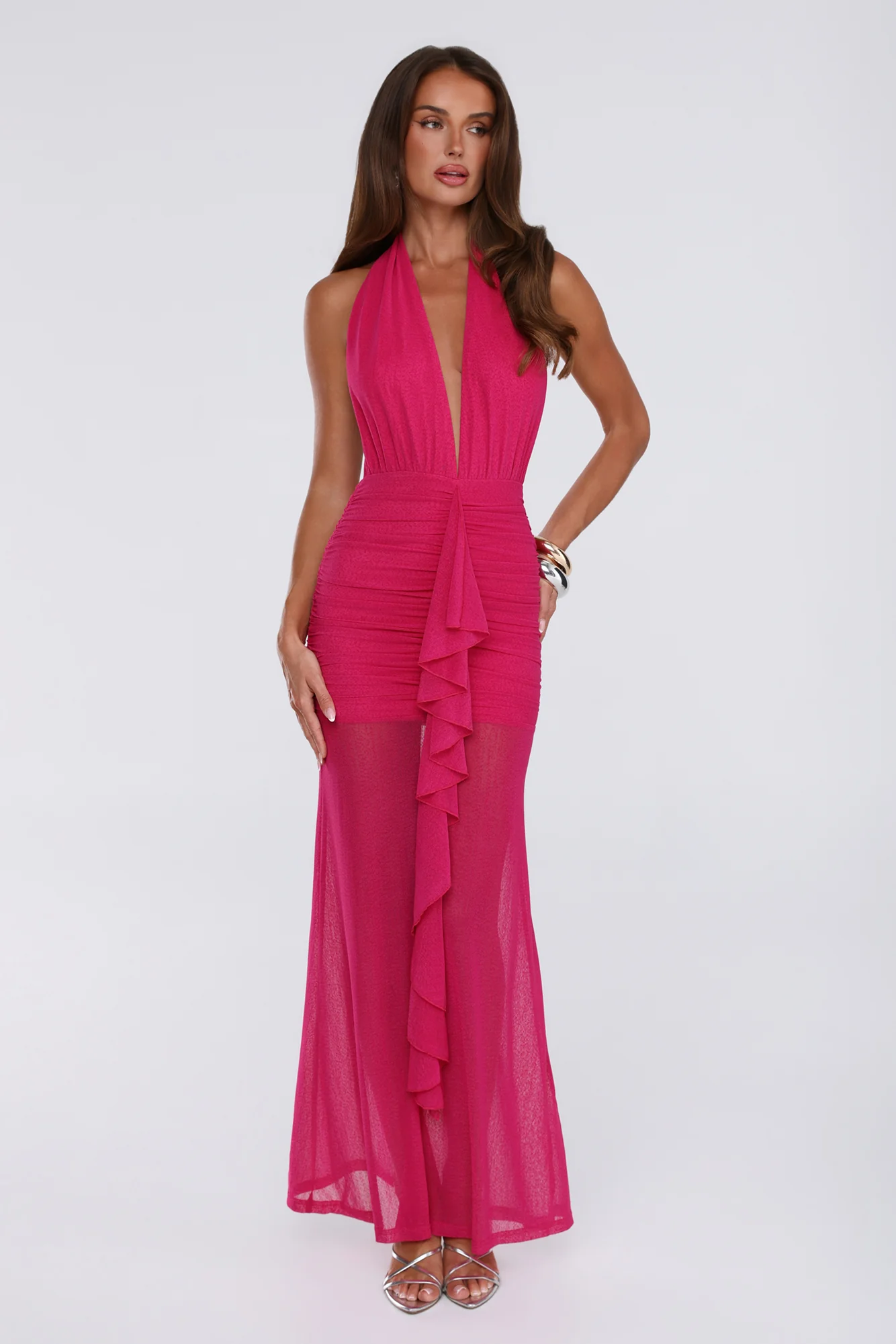 Born To Stand Out Halter Maxi Dress Pink