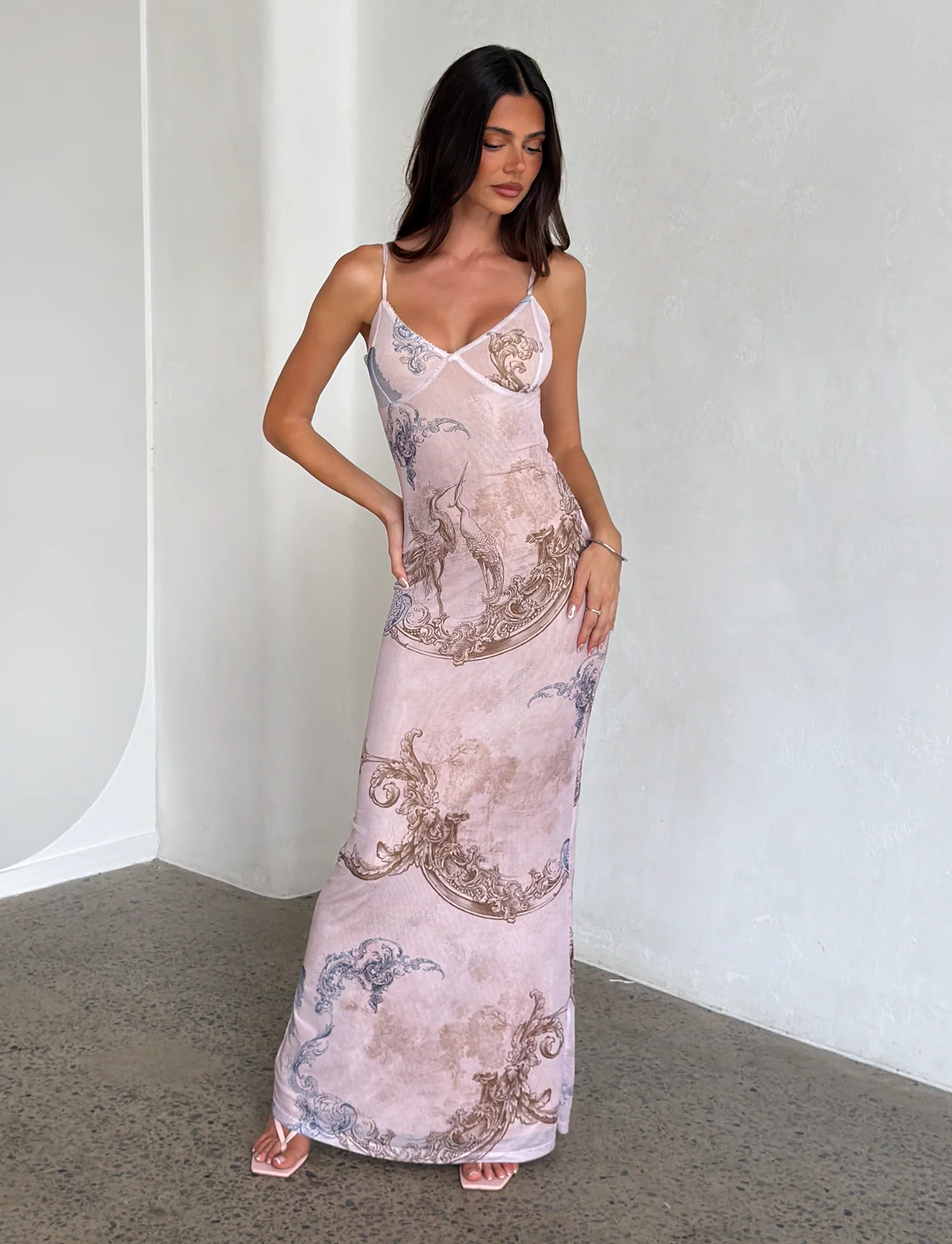 JULIANNA DRESS - MULTI : COLLAGE : CRANES