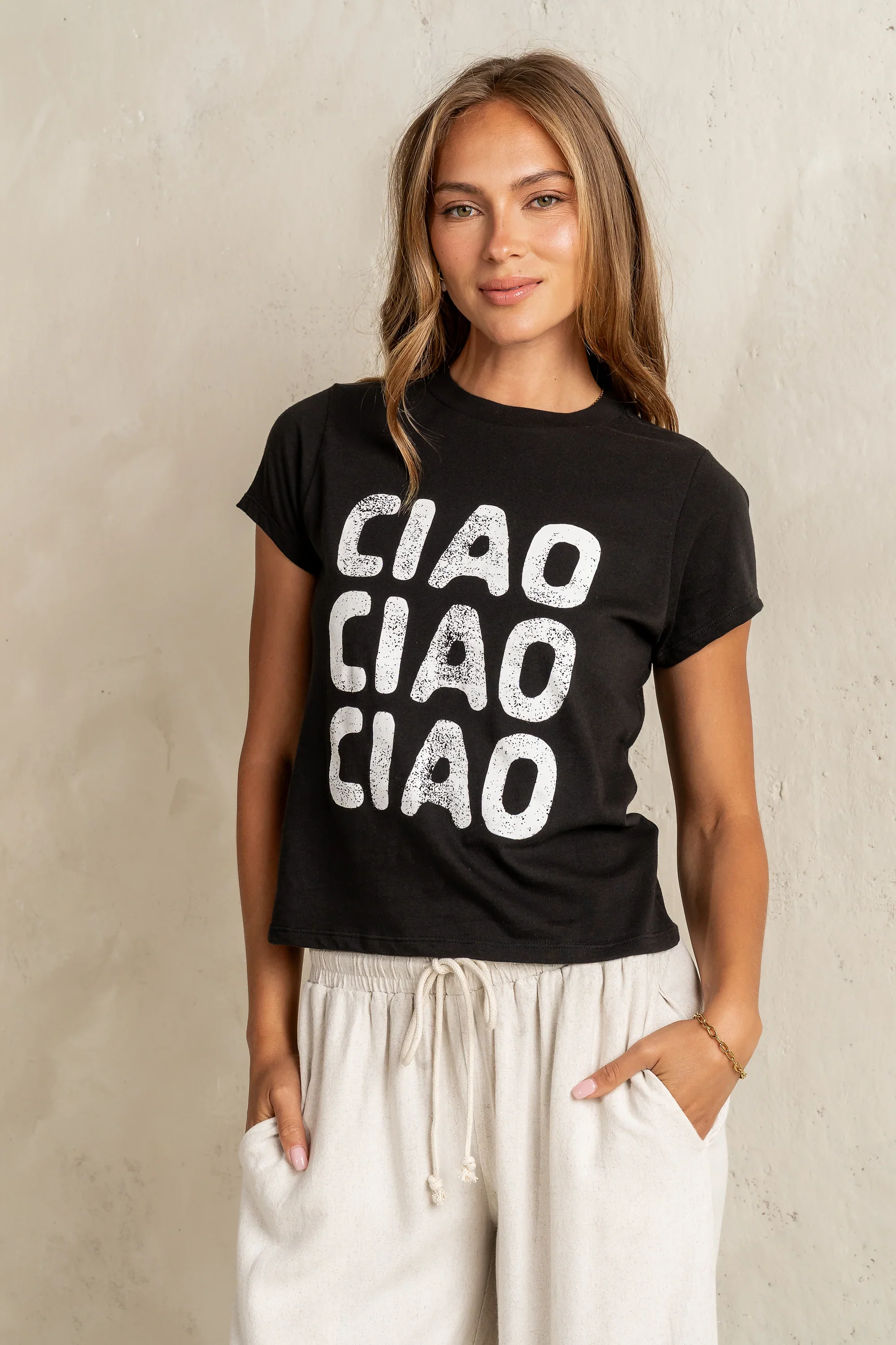 Ciao Graphic Tee in Black