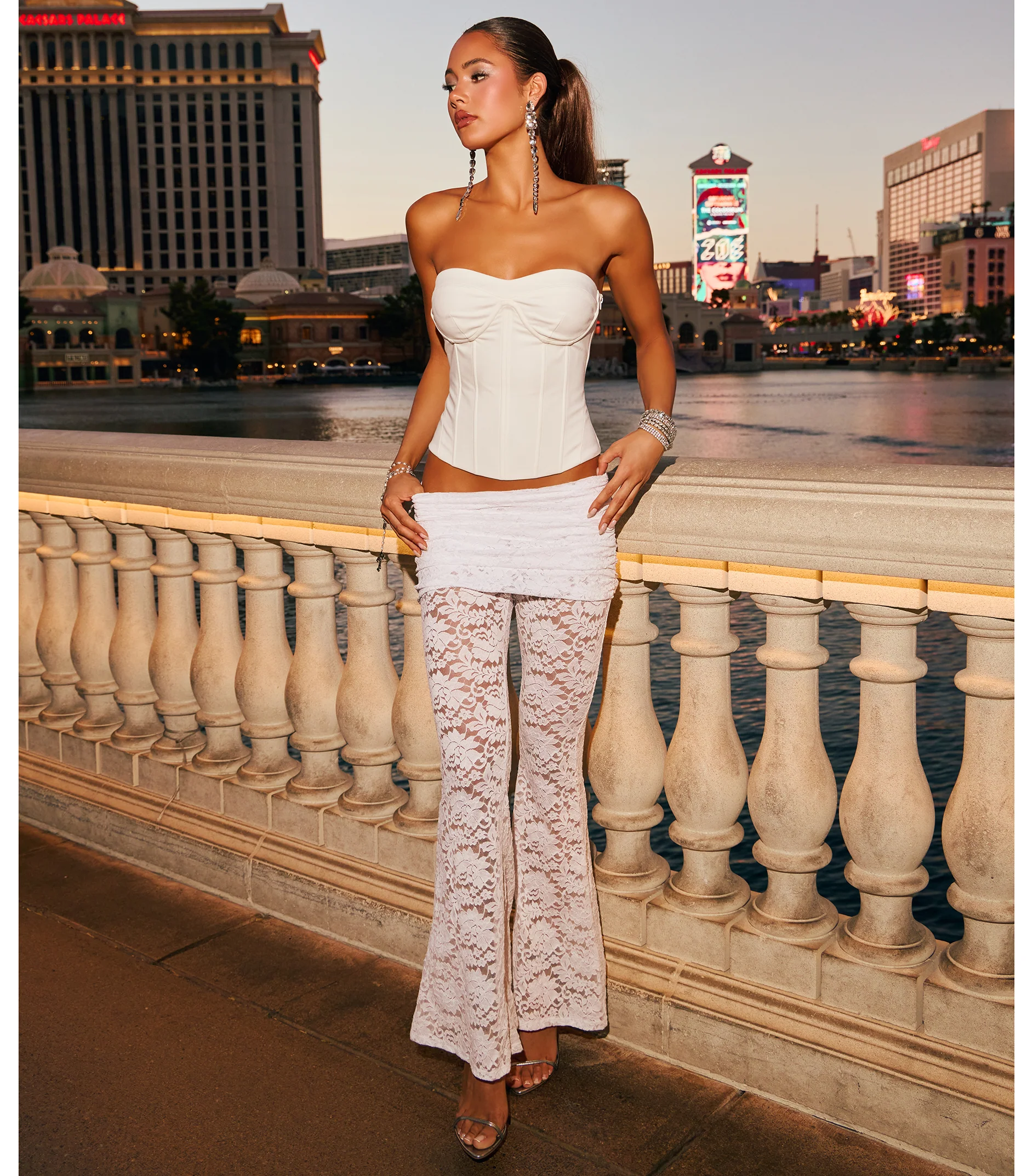 Perfectly Polished Lace Up Bustier Top