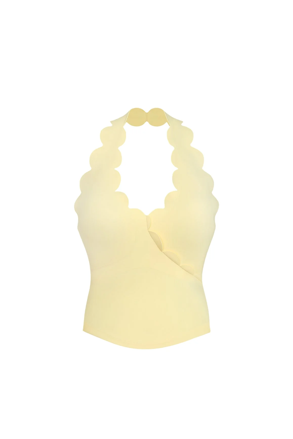 Riviera Scallop Halter Bra Tank