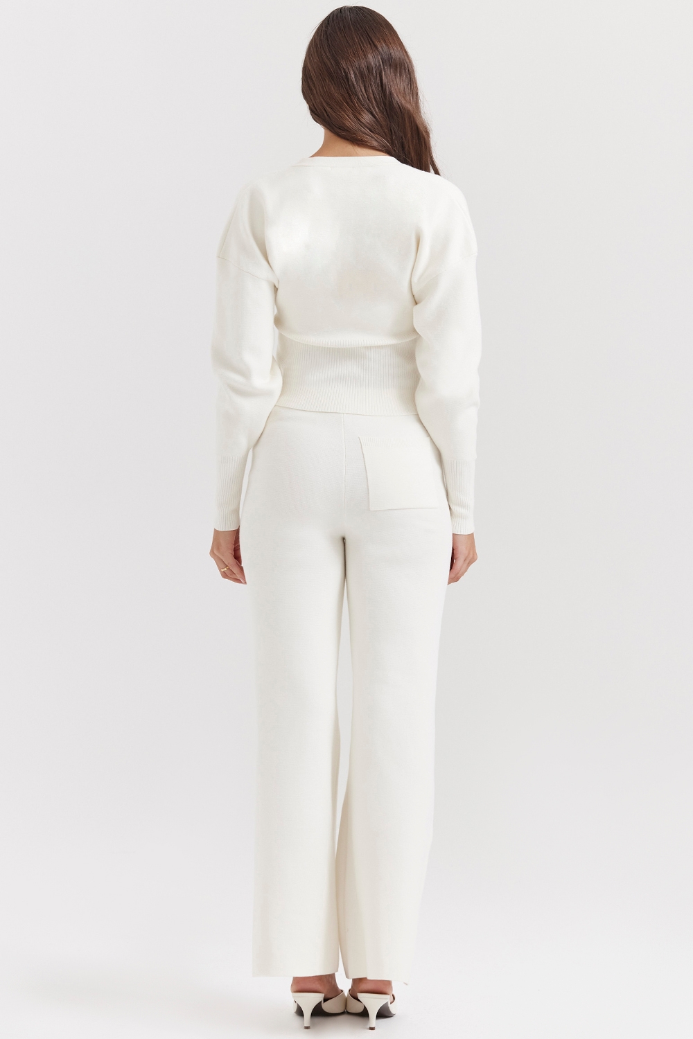 Off White Cotton Knitted Trousers