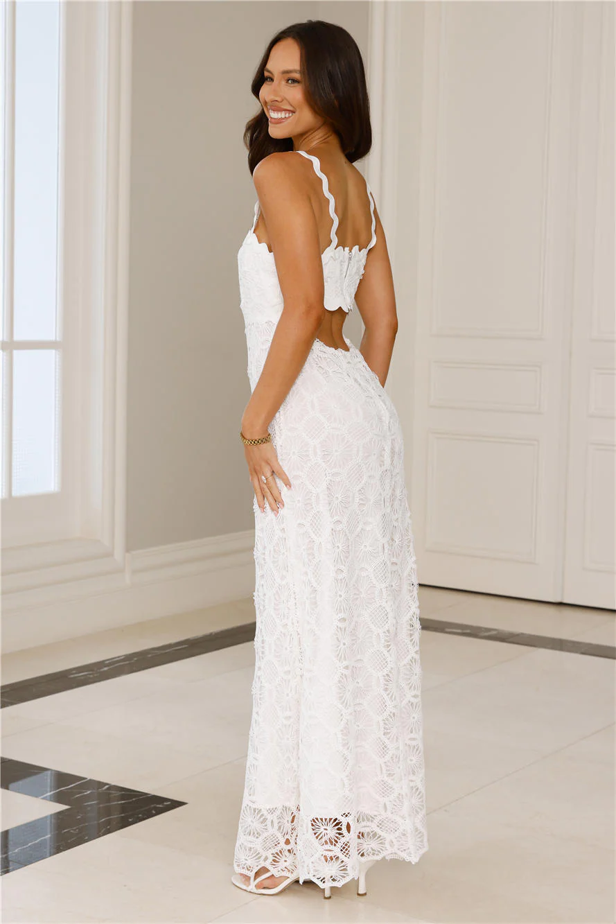Catching Up Embroidered Maxi Dress White - luluinthesky
